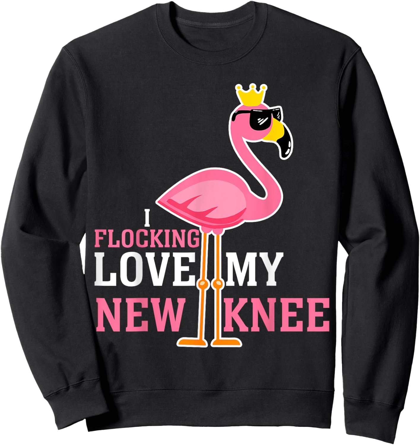 Funny Knee Replacement Surgery Get Well Soon Joke Gag Outfit Sweatshirt - Sweatshirt | Black