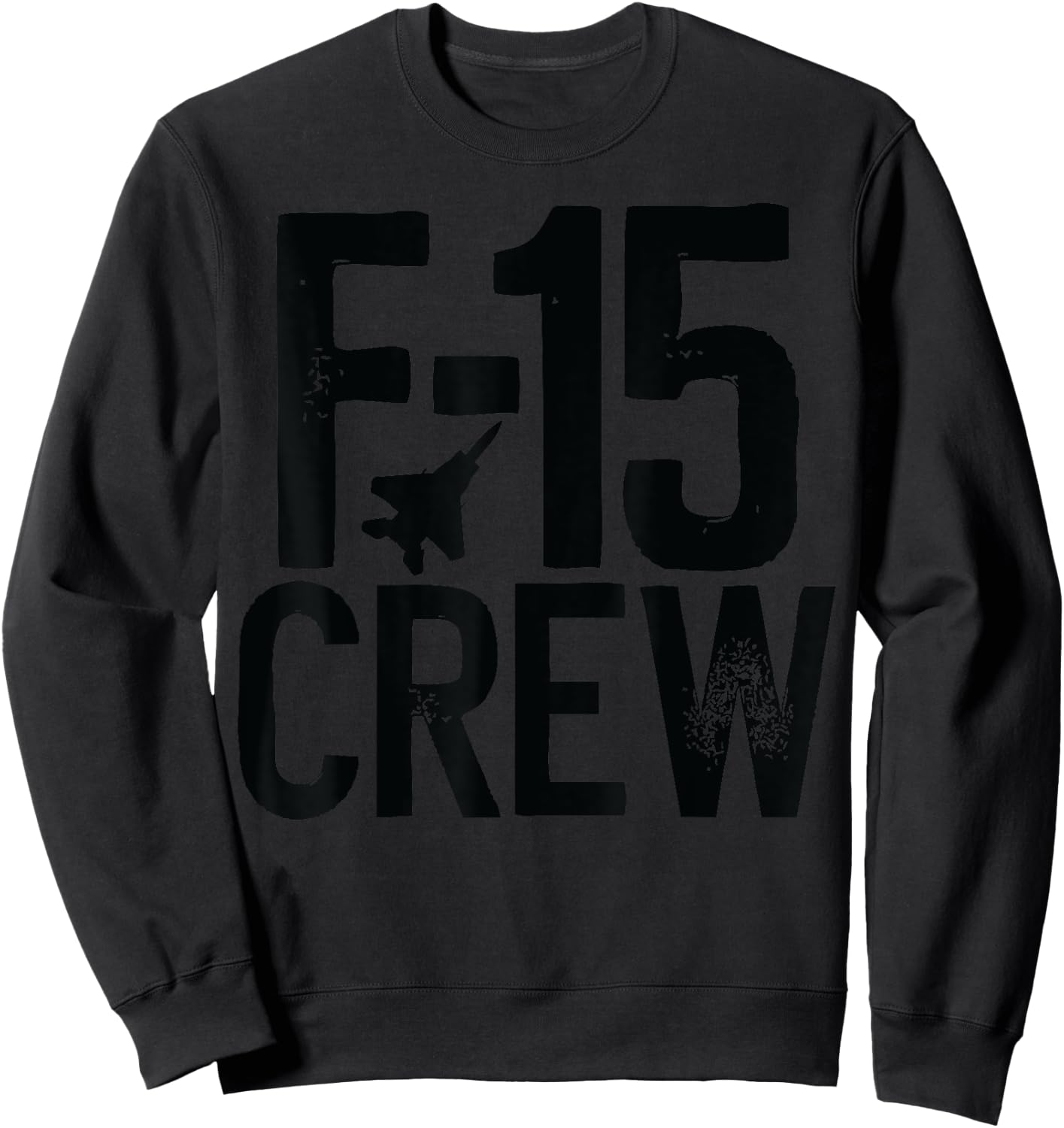 Eagle F-15 silhouette Jet Fighter Crew and Team Fighter jet Sweatshirt - Sweatshirt | Black