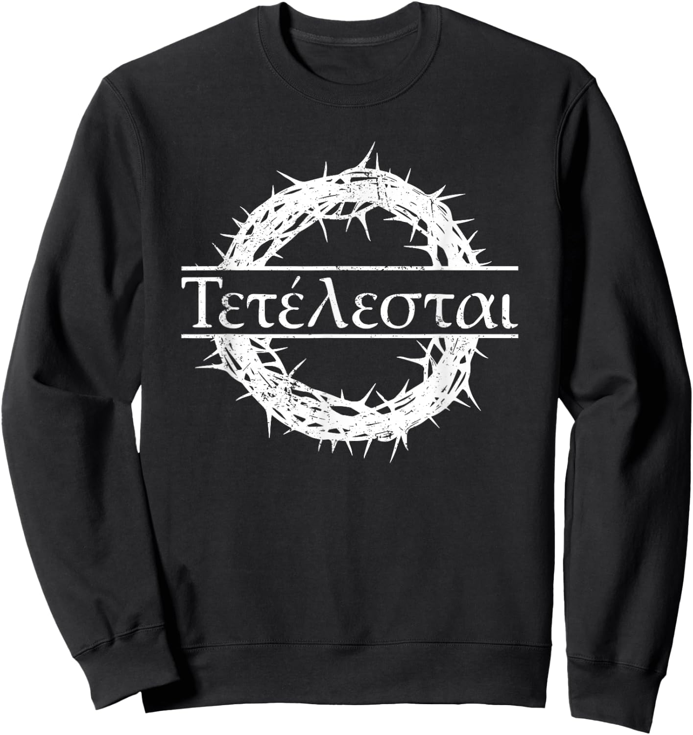 Glaube an Jesus Bibel Gott Christliche Zitate Tetelestai Greek Bible Quote "Es ist vollbracht Jesus" -Adults Black Cotton, Polyester Short Sleeve Sweatshirt - Sweatshirt | Black