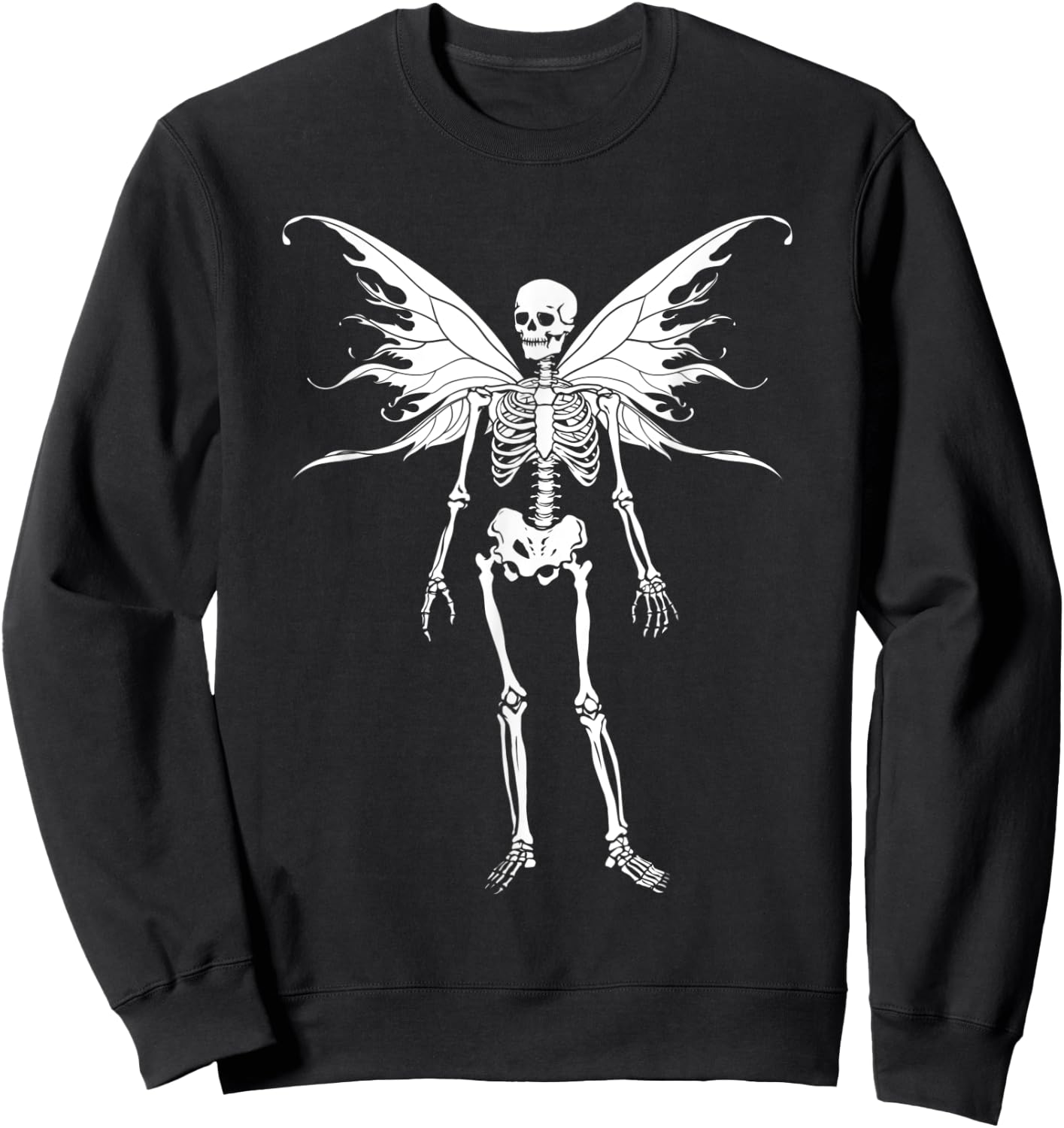 Fairy Grunge Fairycore Aesthetic clothes Y2K Skeleton Sweatshirt - Sweatshirt | Black