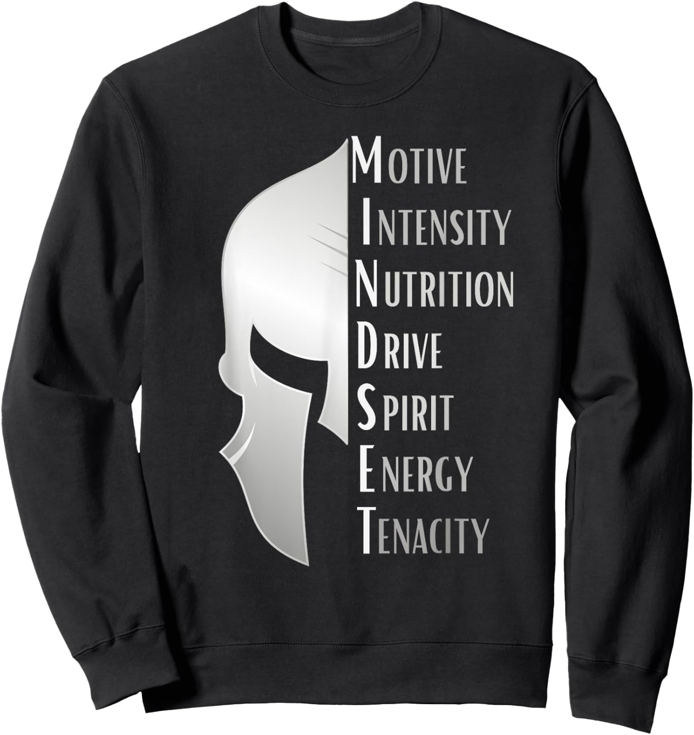 Spartan Mindset Motivational Inspirational Quote Graphic Sweatshirt - Sweatshirt | Black