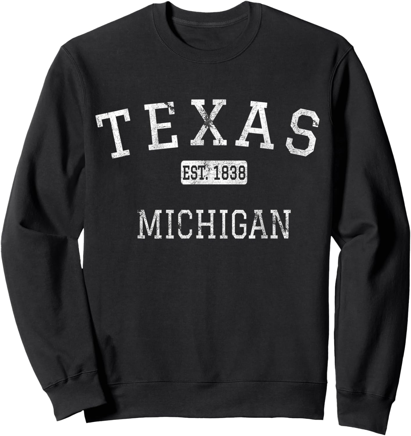 Texas Michigan MI Vintage Sweatshirt - Sweatshirt | Black