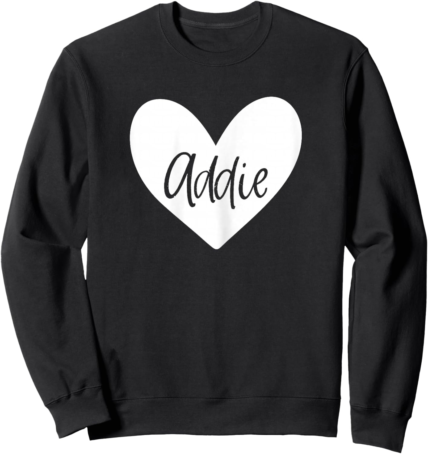 Addie Pink Name Heart Love Woman Girl Friend Personalized Sweatshirt - Sweatshirt | Black