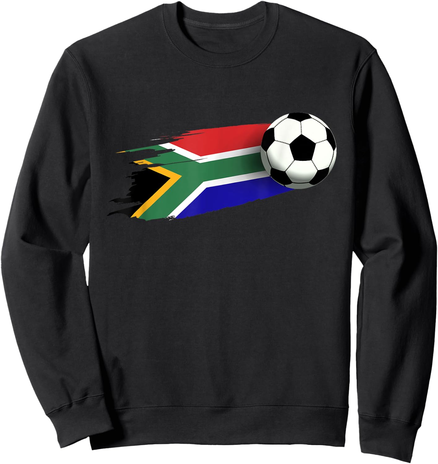 South Africa Flag Jersey South African Soccer Team Sweatshirt - Sweatshirt | Black