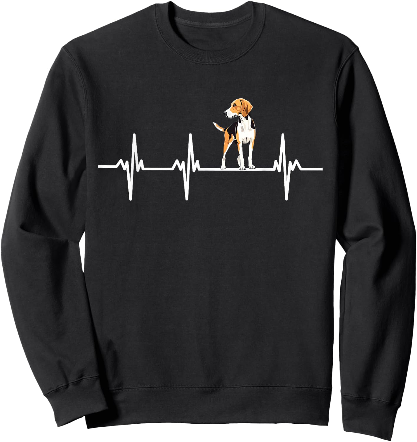 American Foxhound Groovy Heartbeat Foxhound Dog Sweatshirt - Sweatshirt | Black