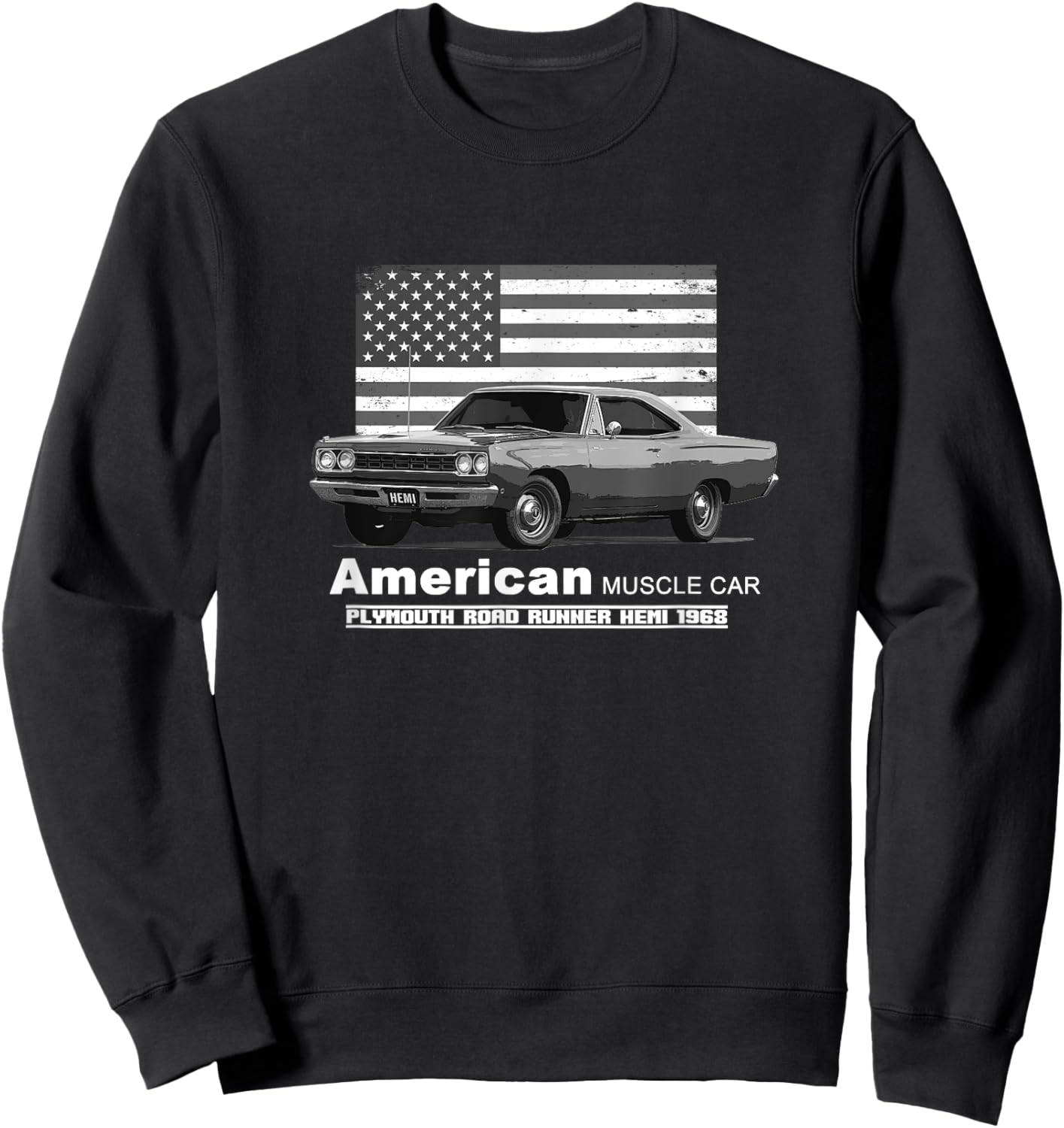 Plymouth Road Runner American Muscle Car 60s 70s Old is Gold Sweatshirt - Sweatshirt | Black