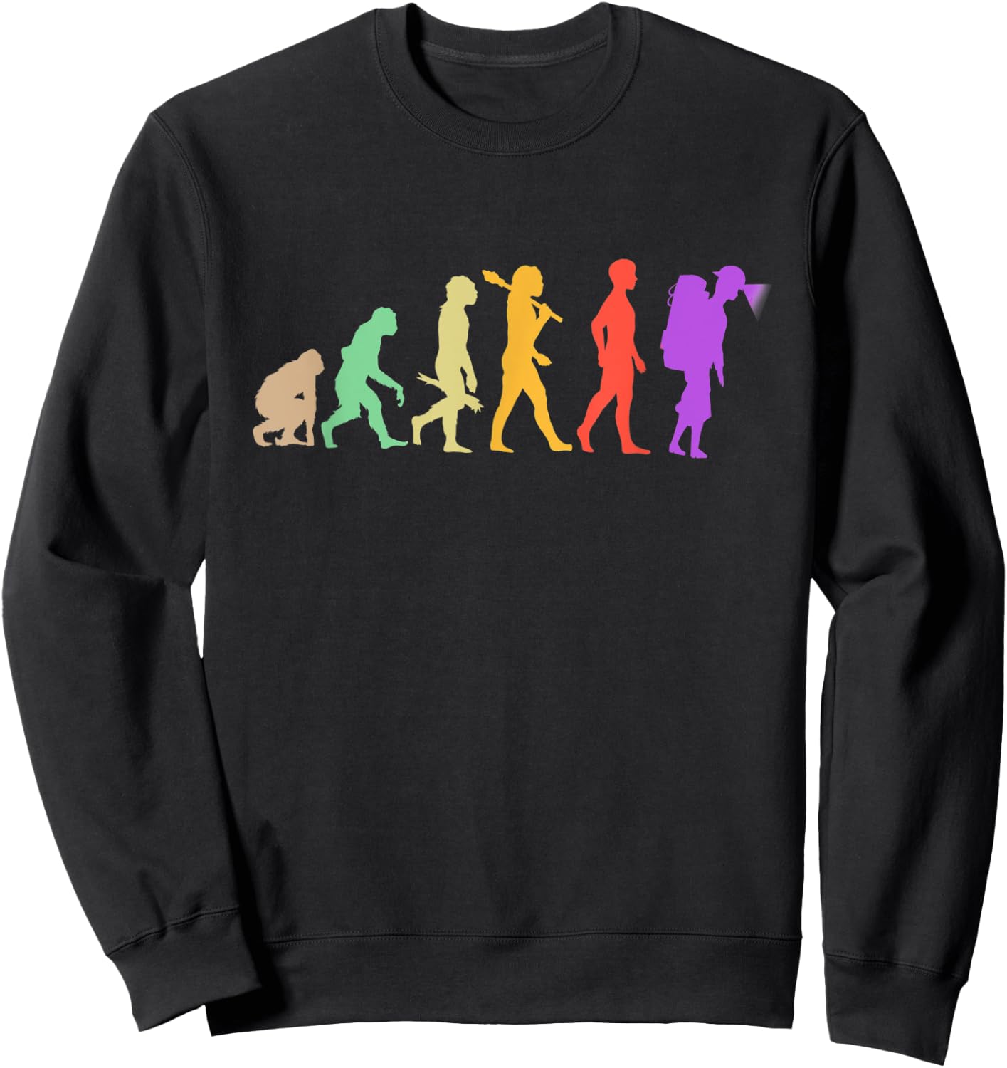 Human Evolution Cave Hiking Spelunking Caving Caver Sweatshirt - Sweatshirt | Black