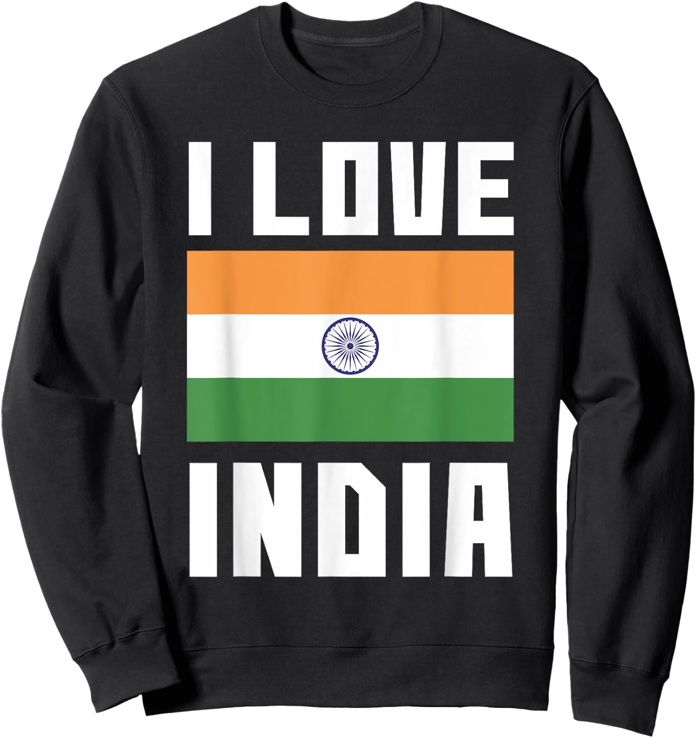 I Love India I Heart India Family Travel India Flag Sweatshirt - Sweatshirt | Black