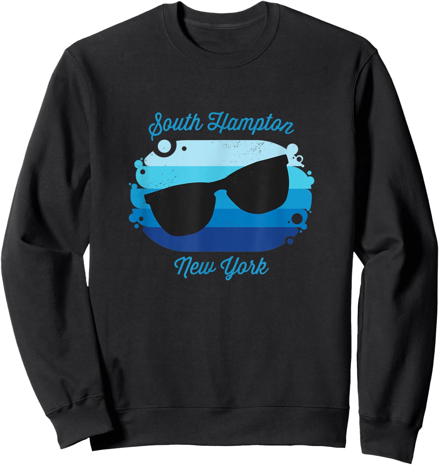 South Hampton NY New York Souvenir Nautical Surfer Graphic Sweatshirt - Sweatshirt | Black