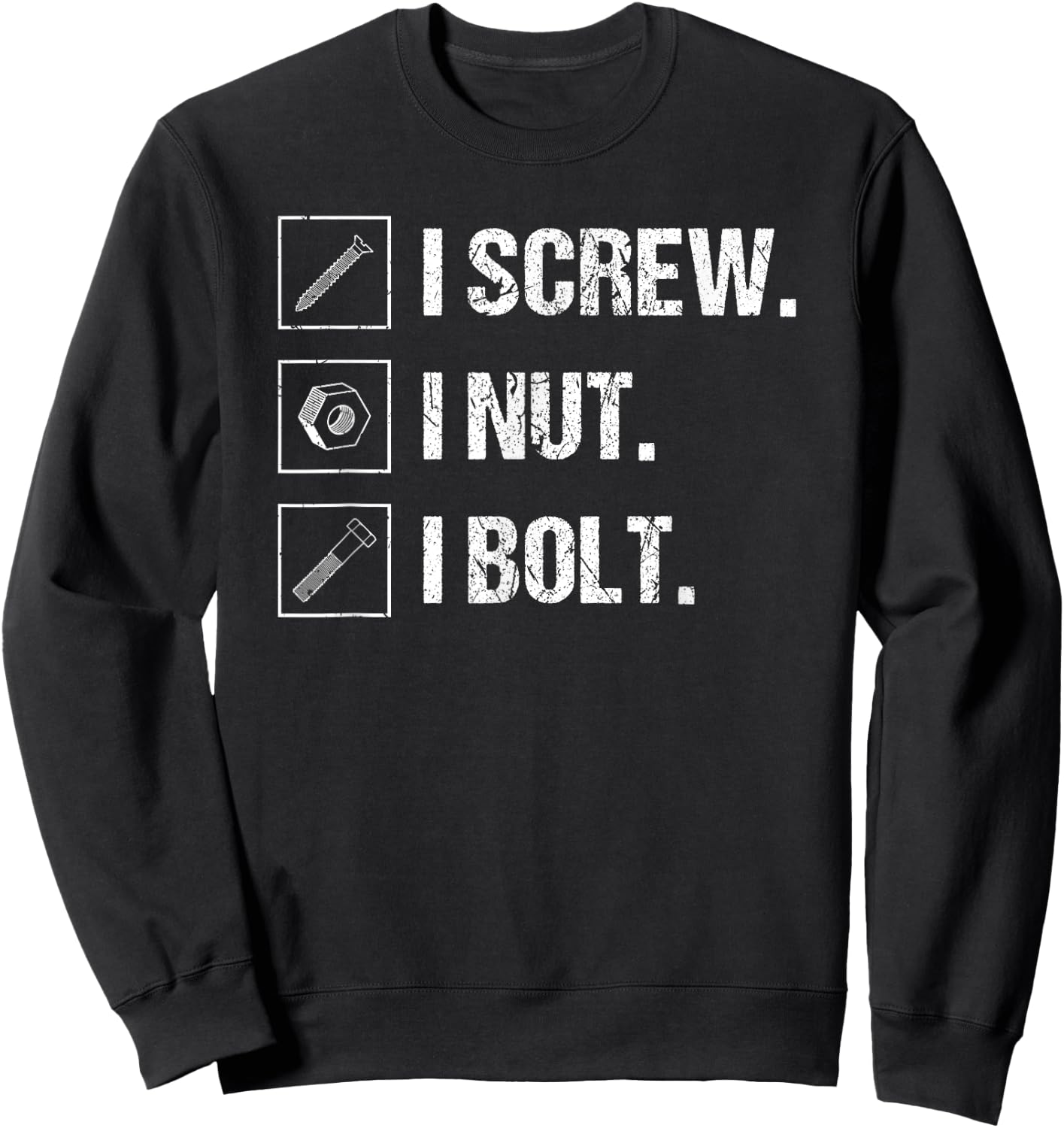 Mechanic Screw Nut Bolt Vintage Tools Fix Stuff Sweatshirt - Sweatshirt | Black