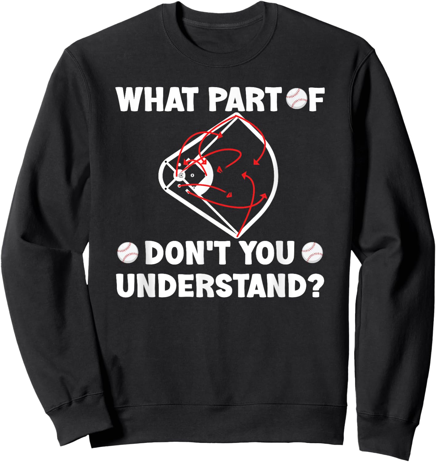 What Part Of Don't You Understand Funny Baseball Coach Sweatshirt - Sweatshirt | Black