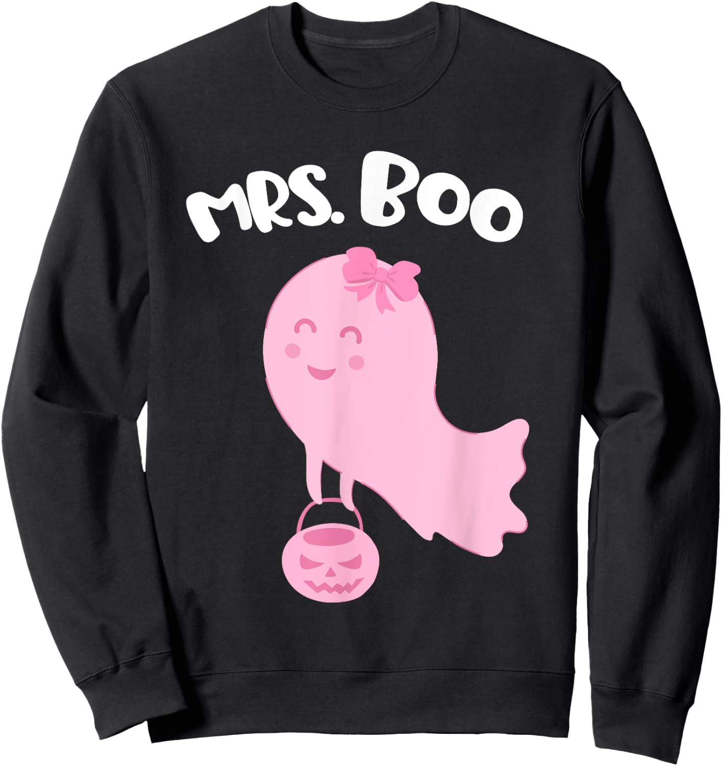 Costume for Couples Mrs BOO and Mr Boo Matching Halloween Sweatshirt - Sweatshirt | Black