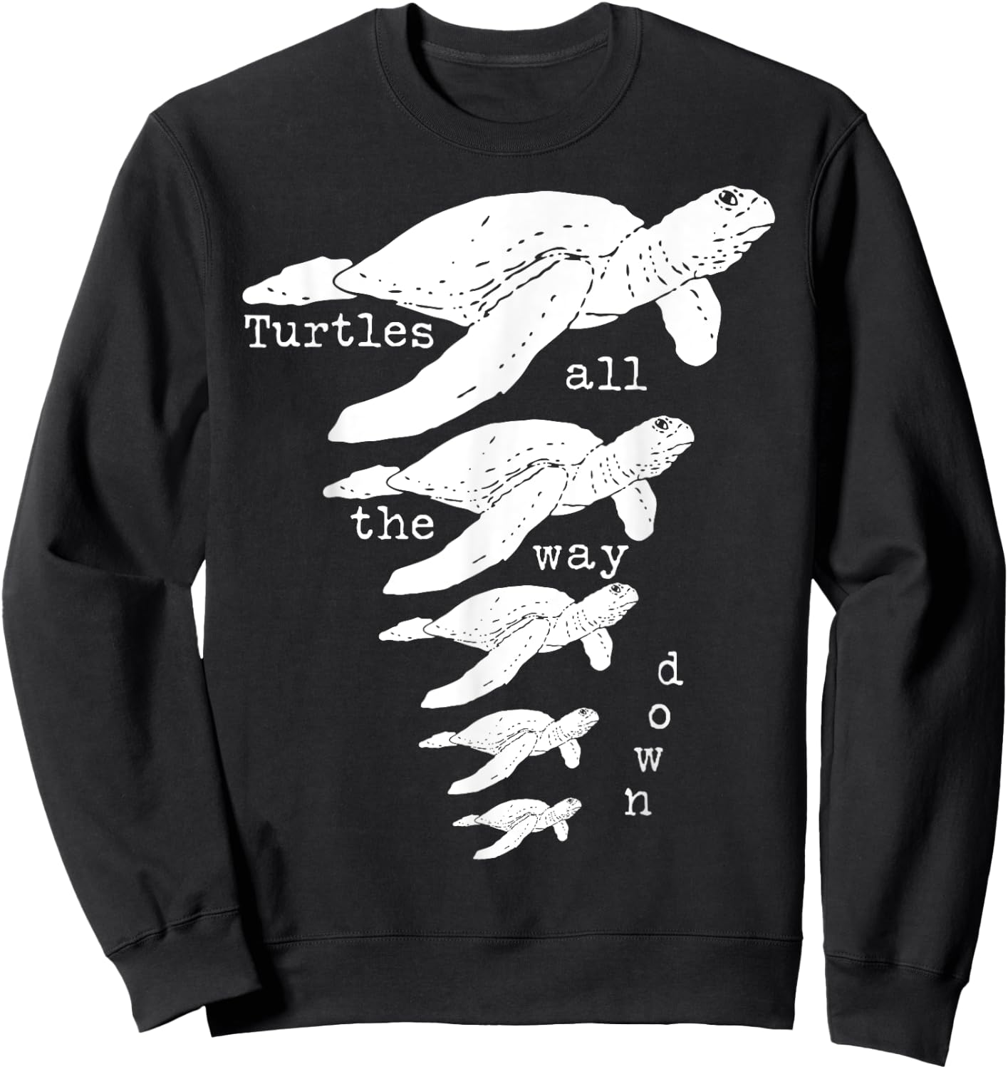 Funny Turtles All The Way Down Christian Apologetics Sweatshirt - Sweatshirt | Black