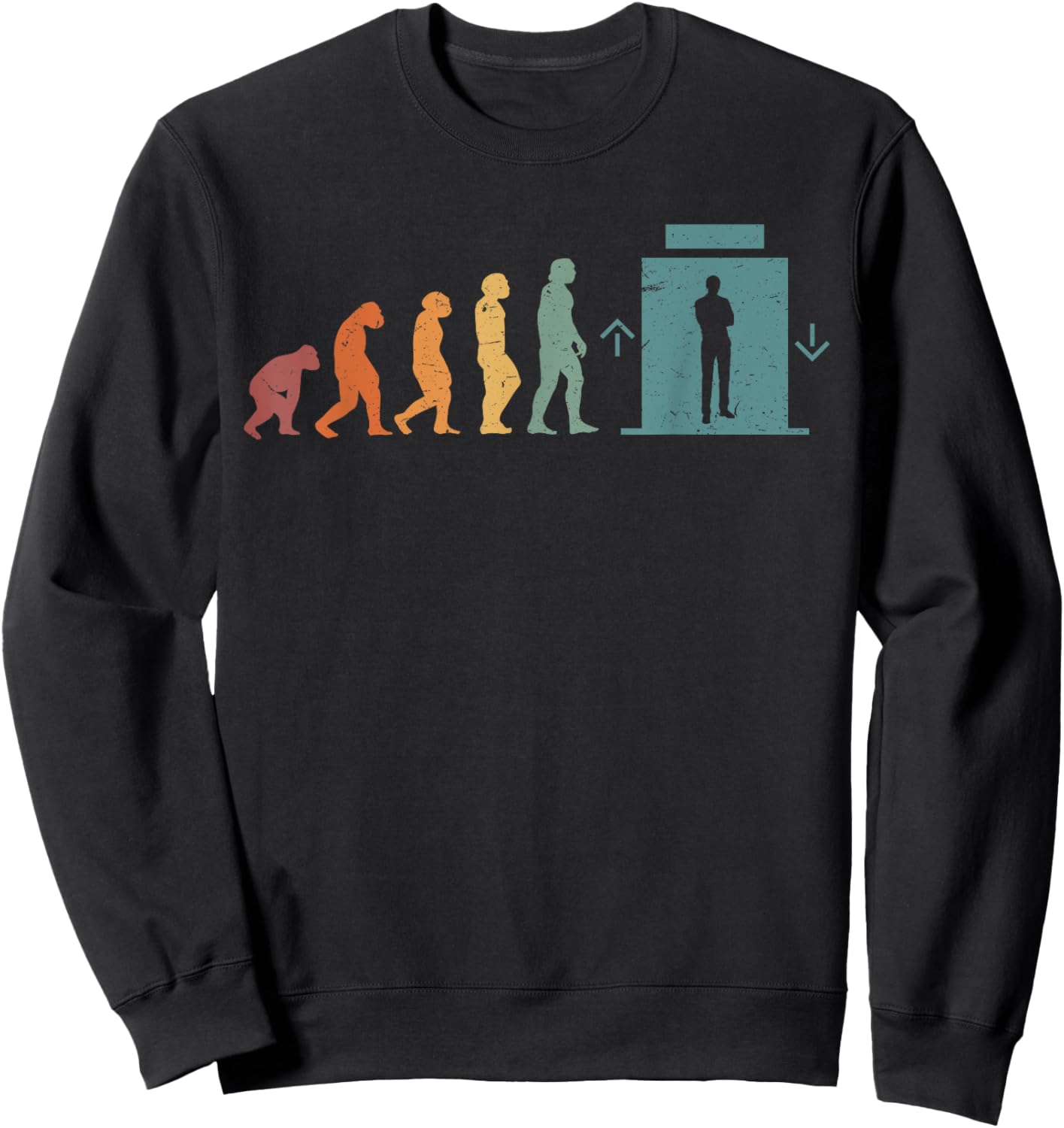 Evolution Of An Elevator Sweatshirt - Sweatshirt | Black