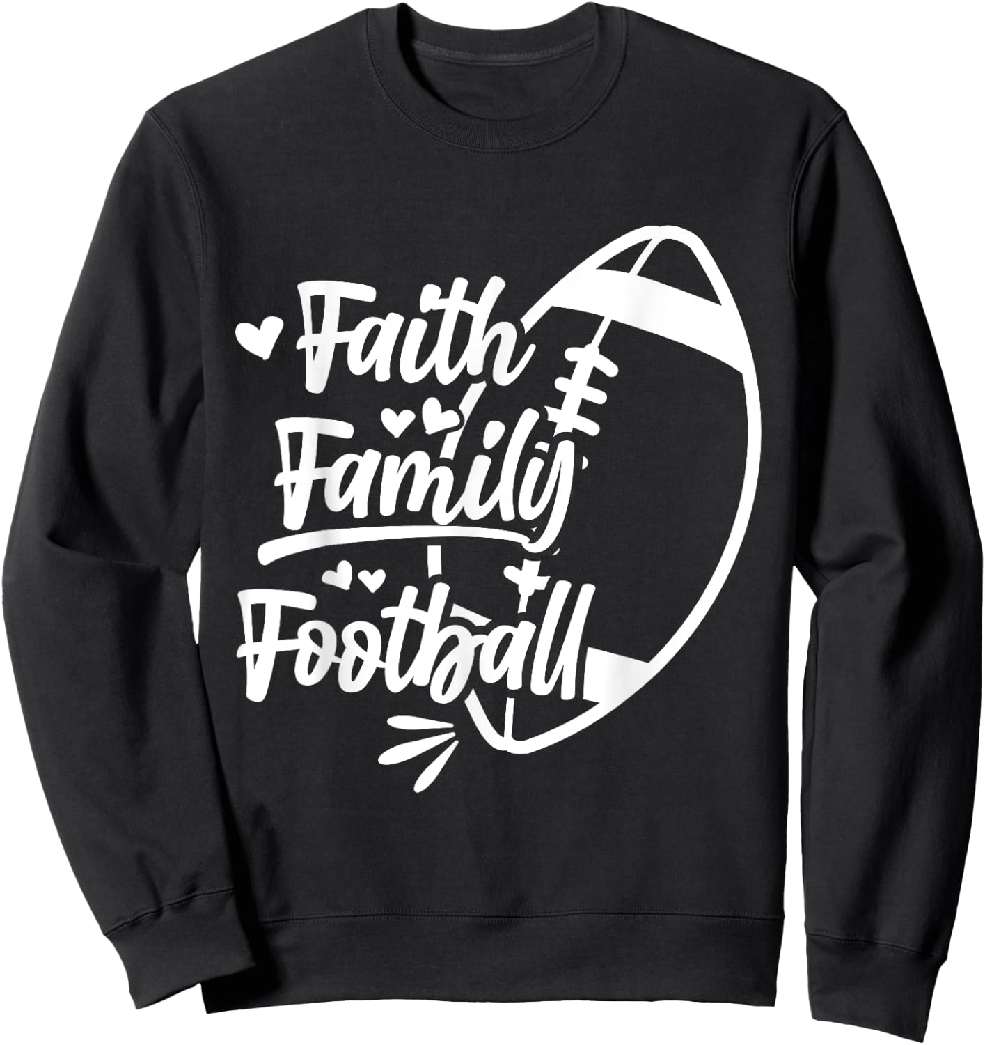 Religious Faith Family Football Sweatshirt - Sweatshirt | Black