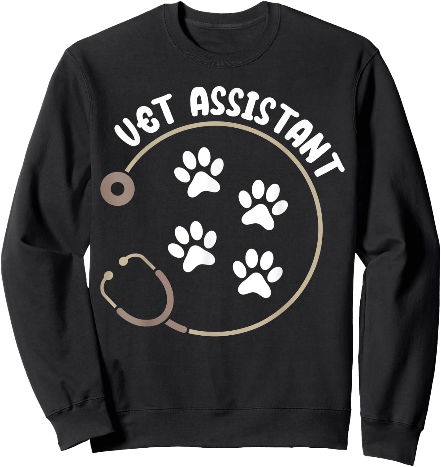 Vet Assistant Stethoscope Veterinary Assistant Sweatshirt - Sweatshirt | Black