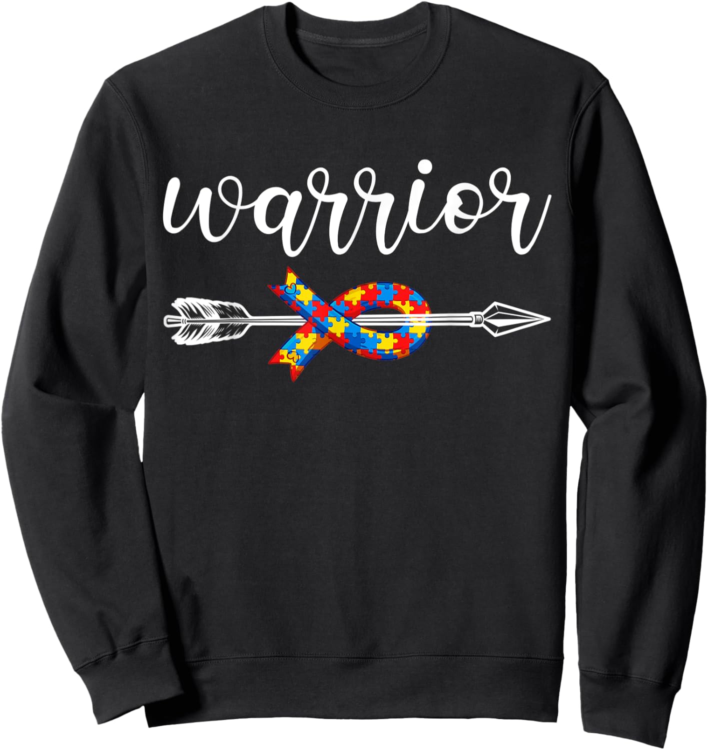 Autism Awareness Women Men Kids Autism Warrior Autistic ASD Sweatshirt - Sweatshirt | Black