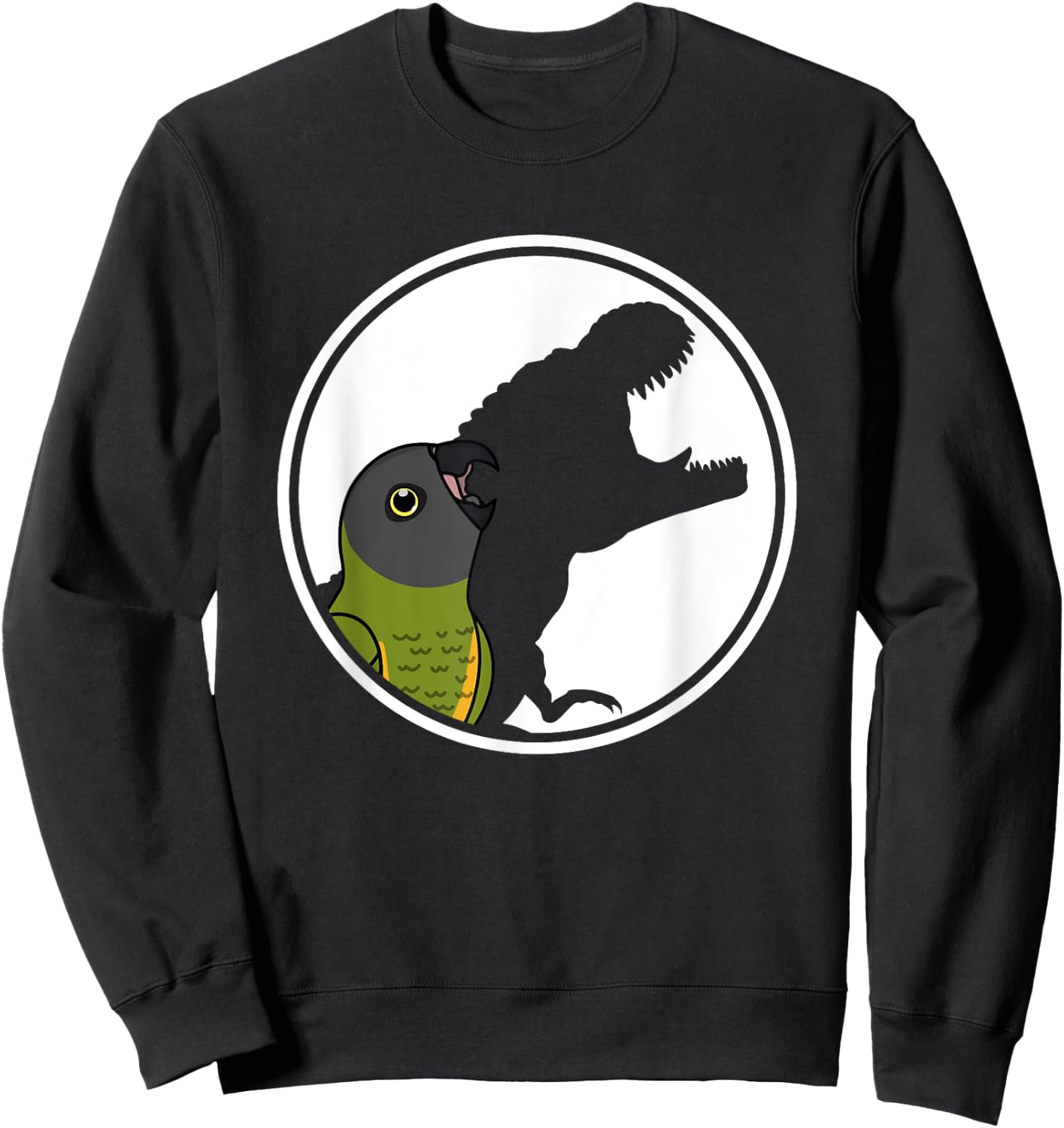 Parrot & T Rex Shadow I Senegal Parrot Sweatshirt - Sweatshirt | Black
