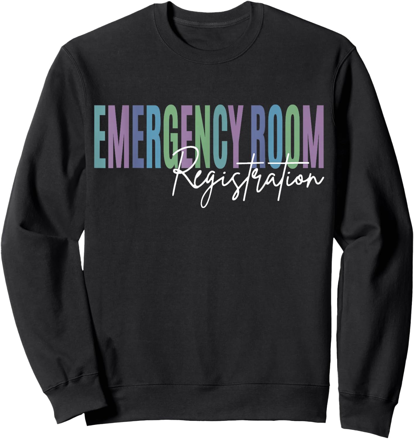 Emergency Room Registration ER Nurse - Black, -Adults, Short Sleeve, Regular Fit, Small Sweatshirt - Sweatshirt | Black