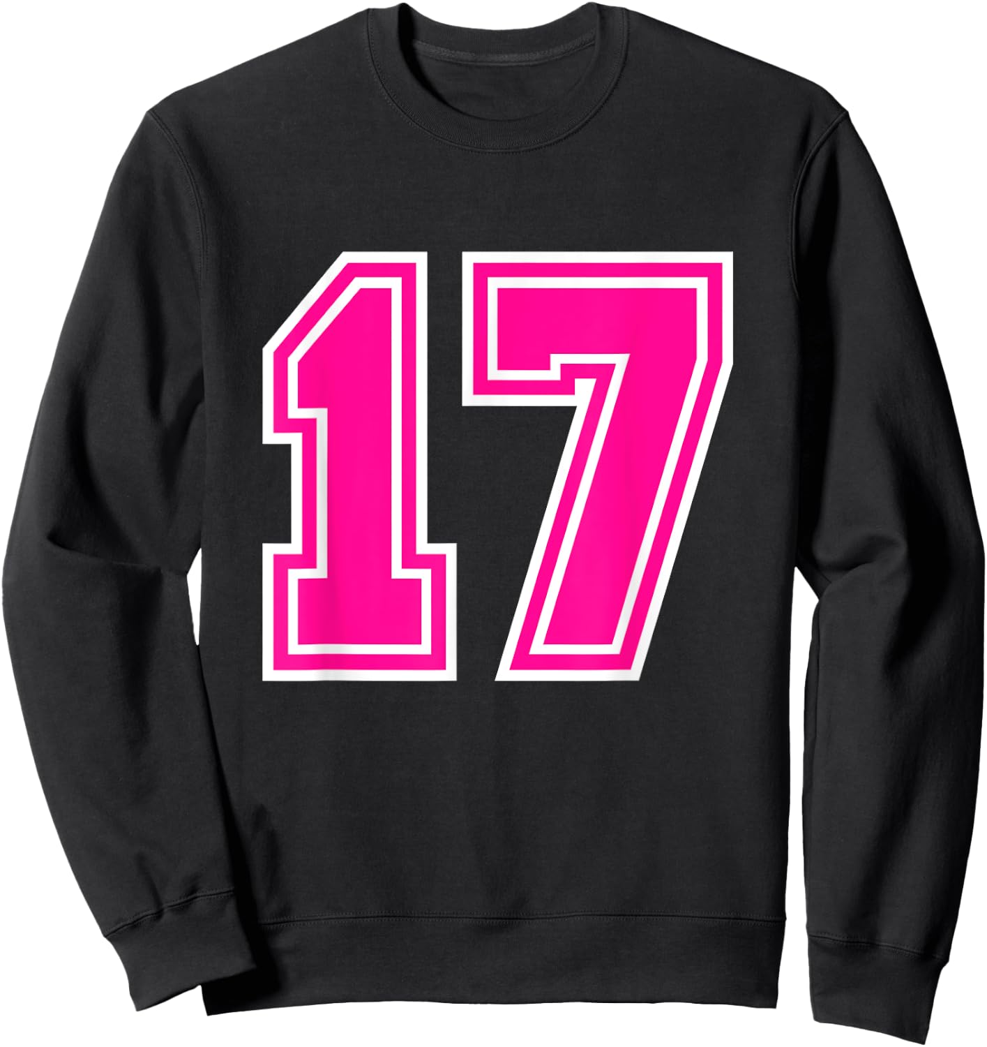 Number #17 Sport Pink Number Sweatshirt - Sweatshirt | Black