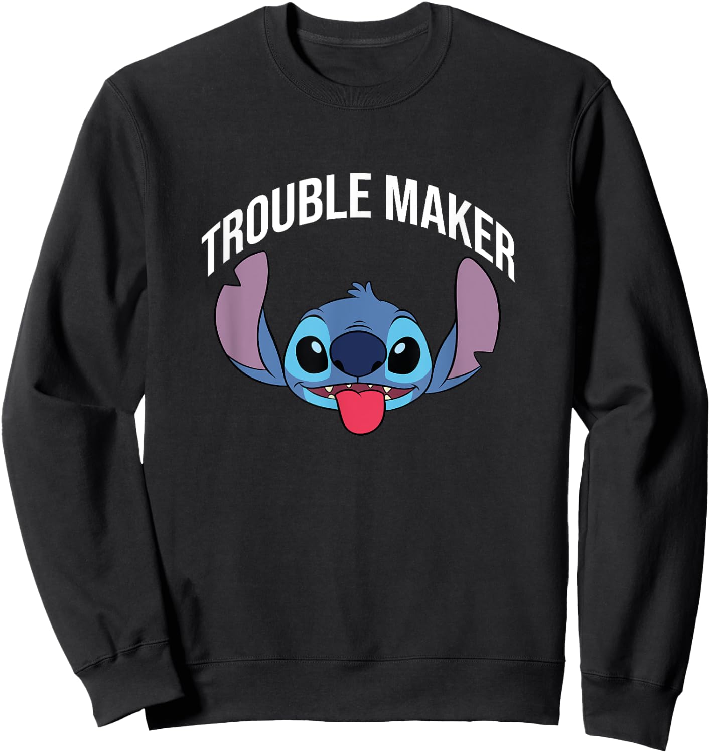 Disney Lilo & Stitch Trouble Maker Stitch Big Face Portrait Sweatshirt - Sweatshirt | Black