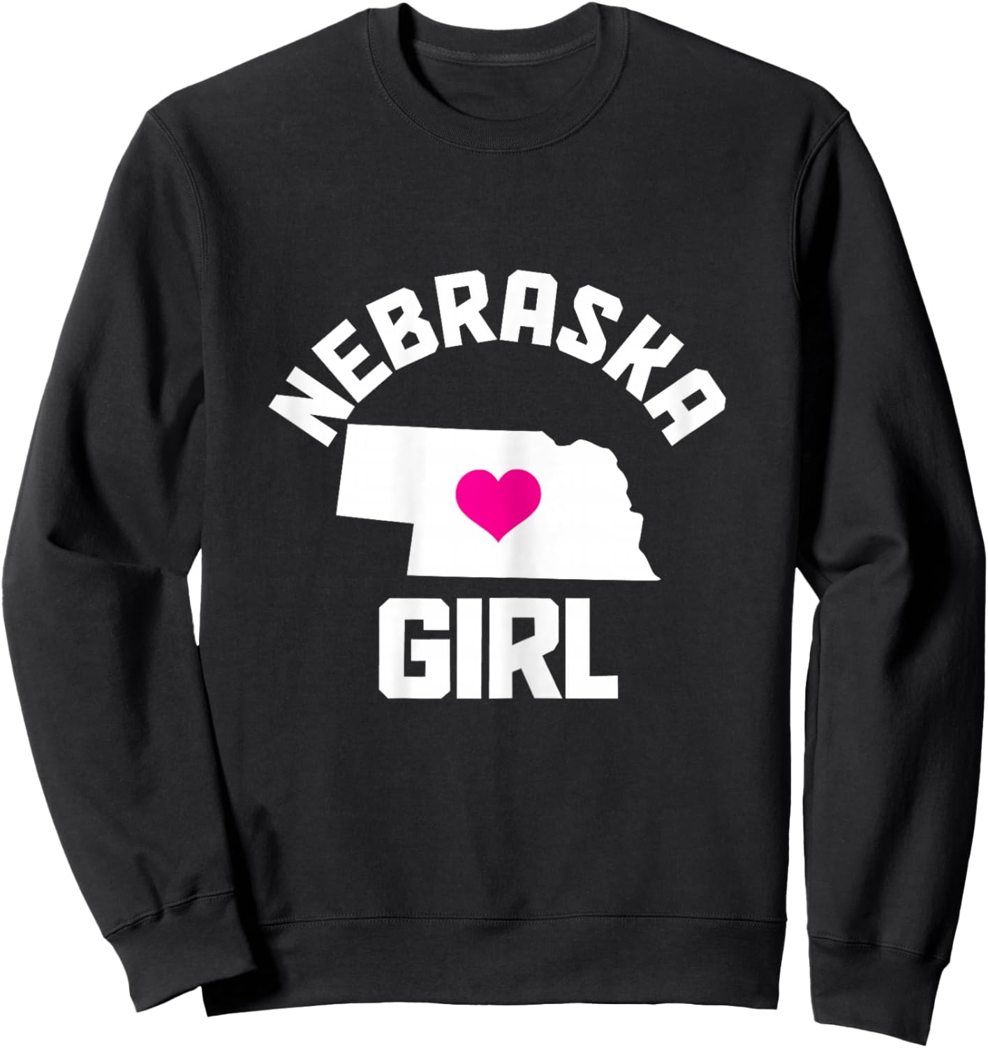 Nebraska Girls' Heart State Map Sweatshirt - Sweatshirt | Black