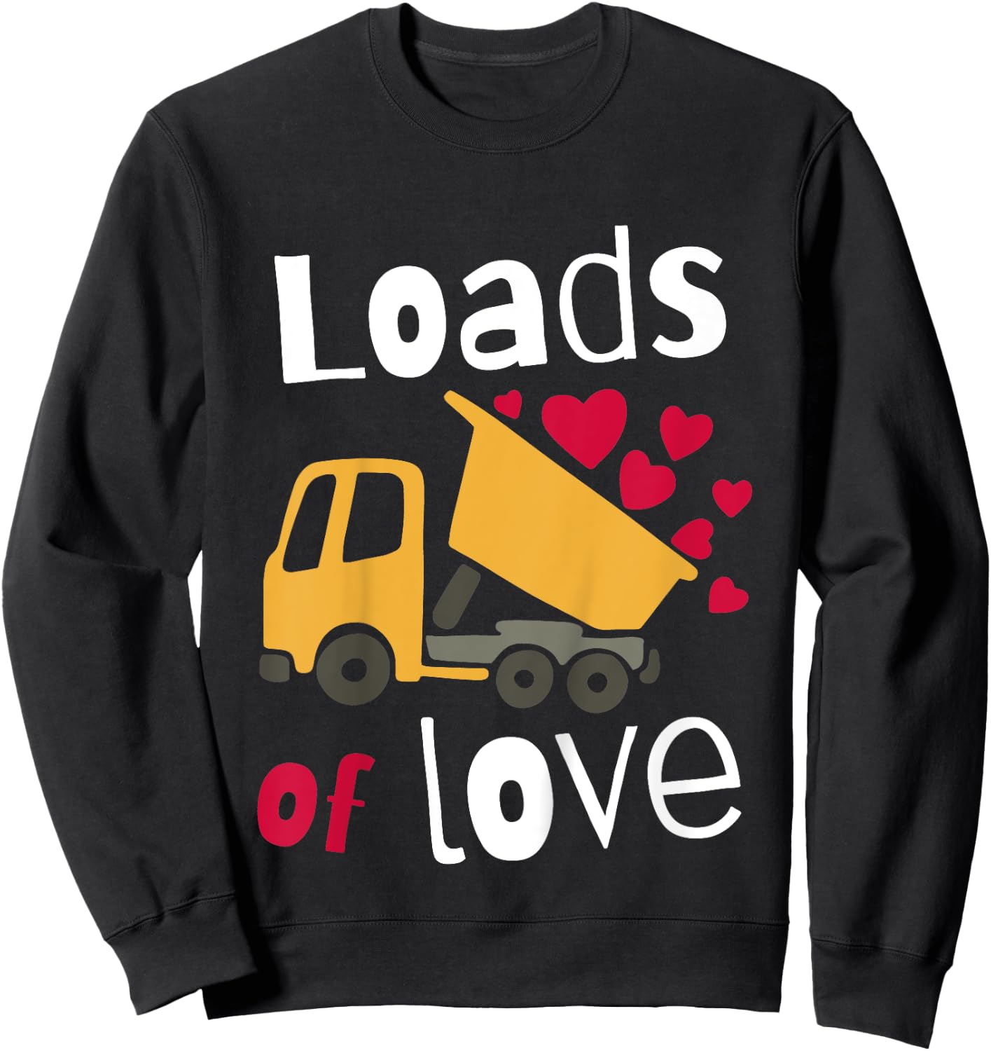 Kids Kids Valentines Day Costume Construction Trucks Boys Toddler Sweatshirt - Sweatshirt | Black
