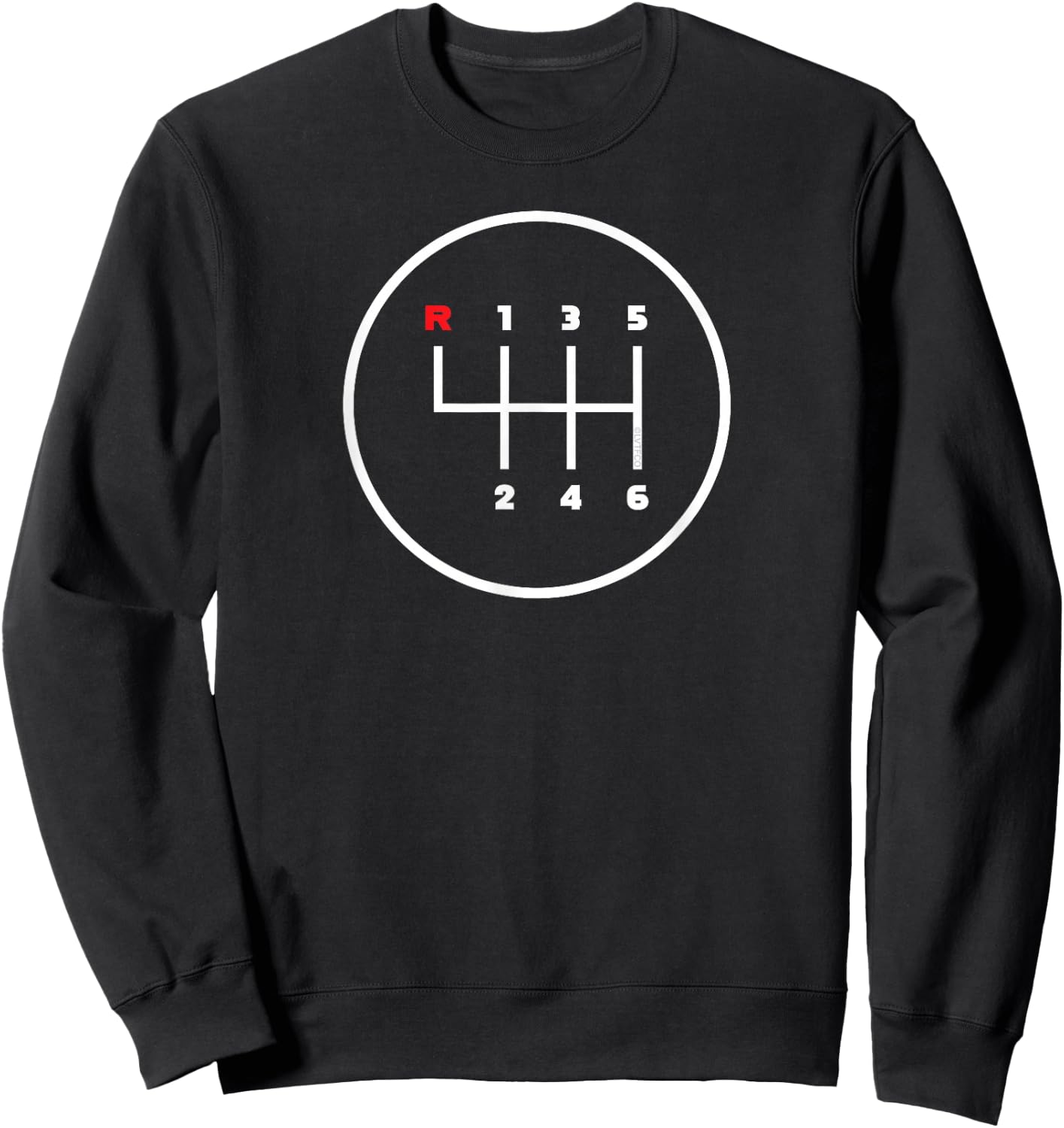 Car Manual Gear Shifter Knob Pattern (6 Speed) Sweatshirt - Sweatshirt | Black