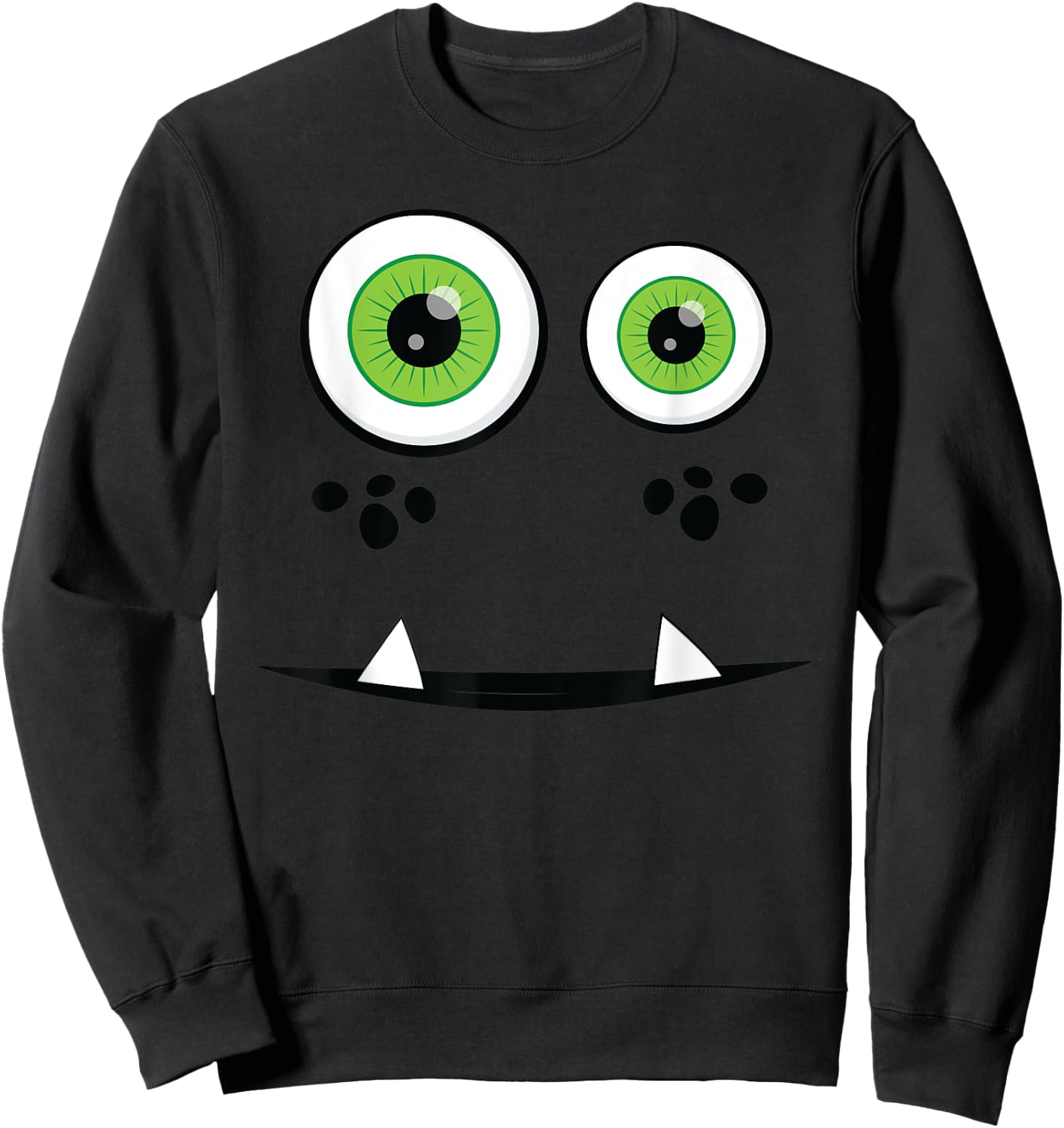 Halloween Shirt Cute Monster Face Halloween Group Costume Sweatshirt - Sweatshirt | Black