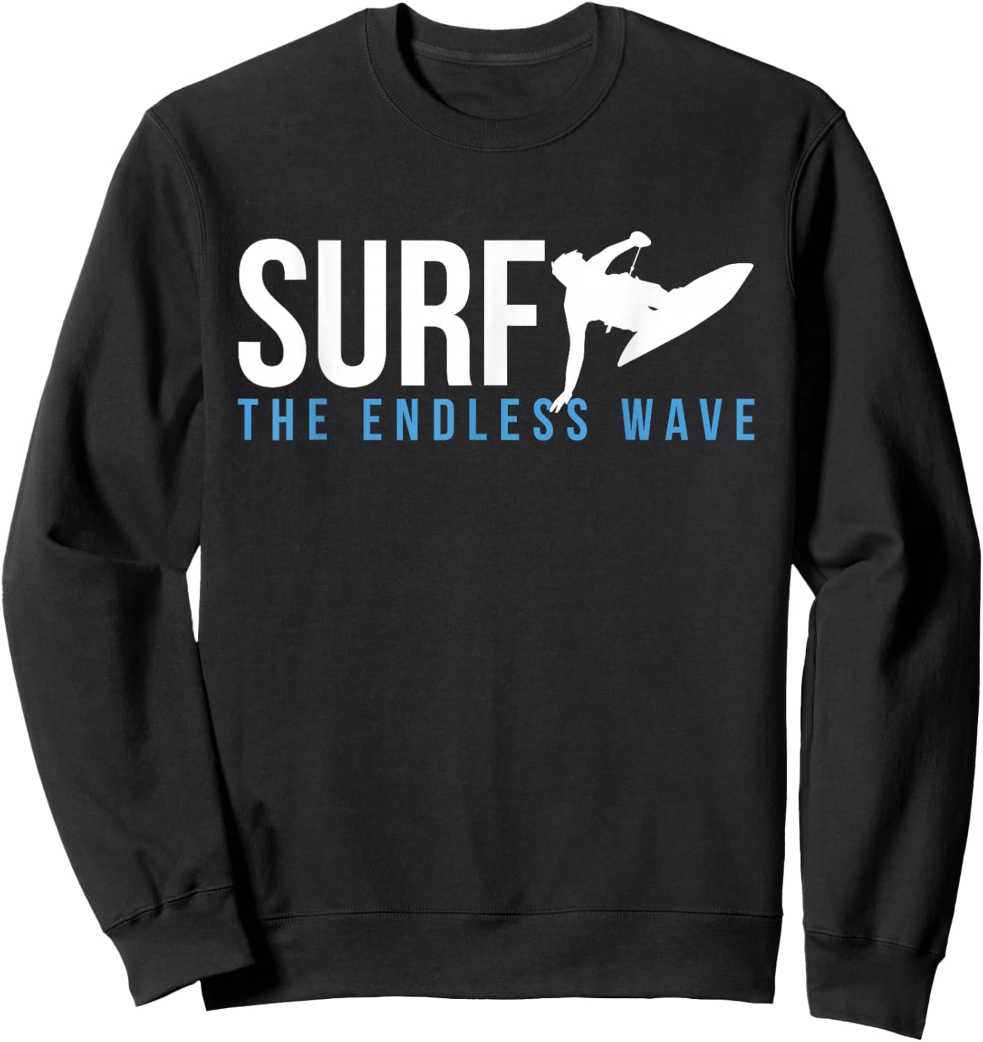 Surf The Endless Wave Wakeboard Wakeboarding Wakesurf Board Sweatshirt - Sweatshirt | Black