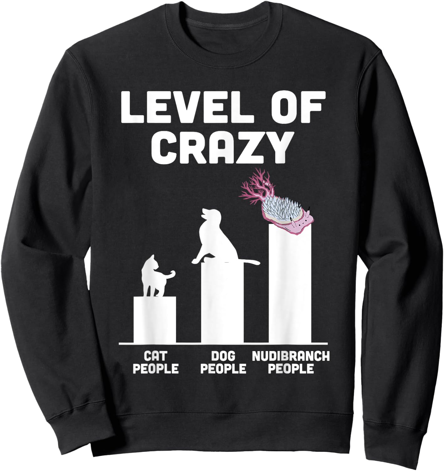 Mollusk Biologist Nudibranch Funny Level Of Crazy Sweatshirt - Sweatshirt | Black