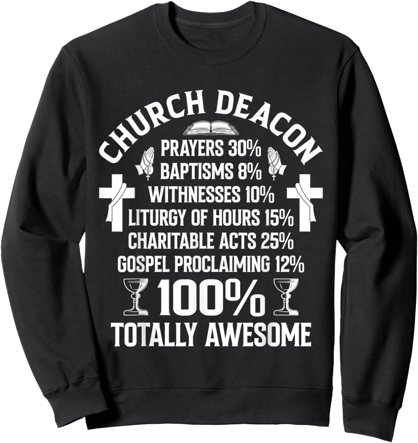 Church Deacon Religion Christian Believer Church Minister Sweatshirt - Sweatshirt | Black
