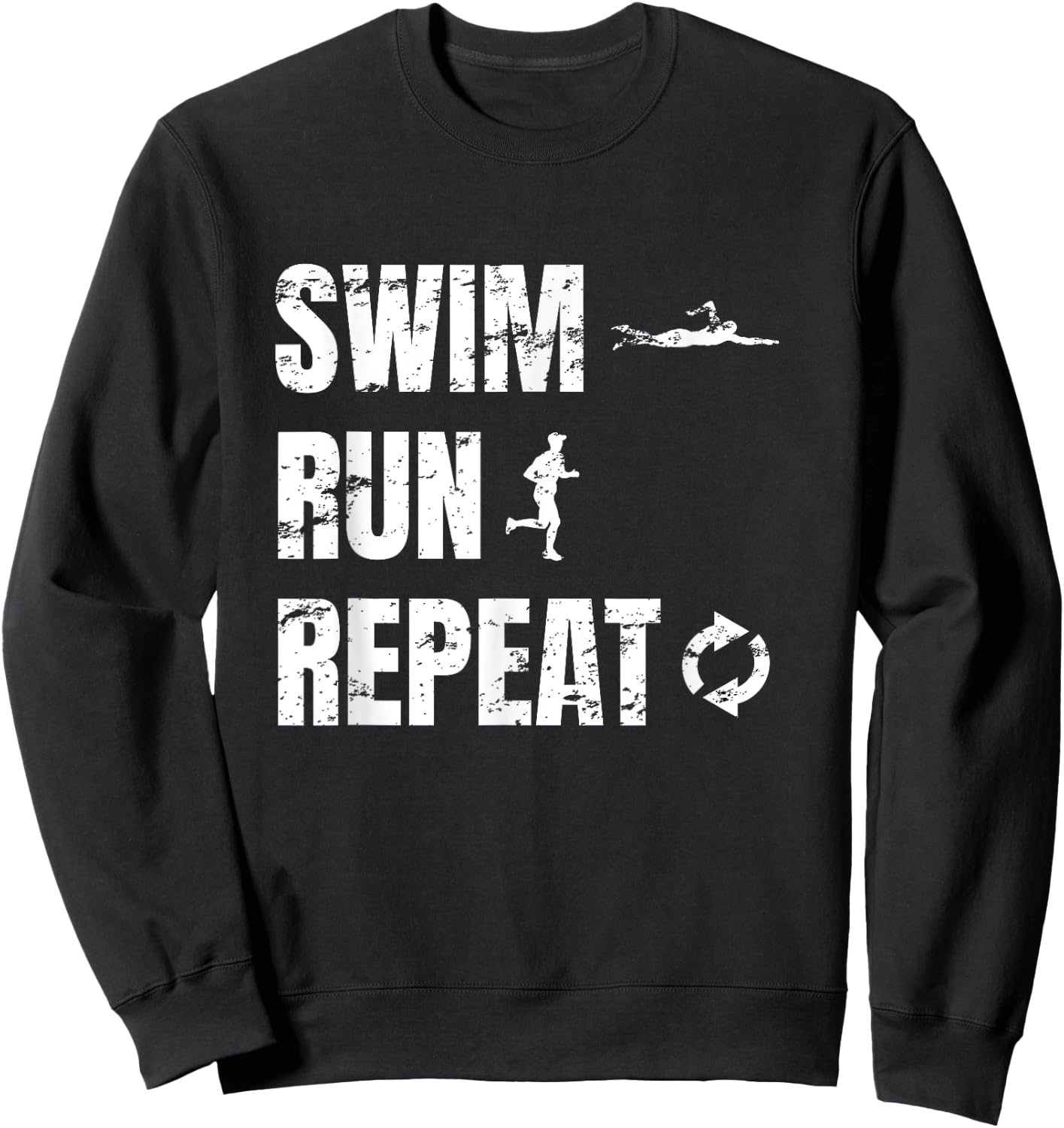 Swimrun Design Swim Run Repeat Swimming Running Sports Sweatshirt - Sweatshirt | Black