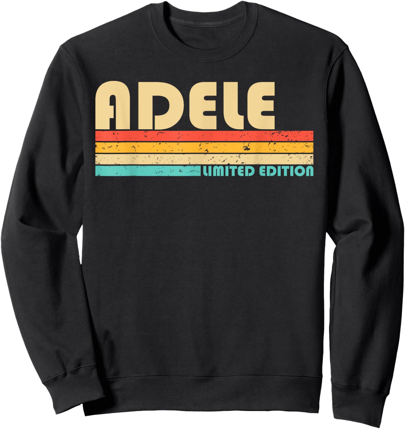 ADELE Name Personalized Retro Vintage 80s 90s Birthday Sweatshirt - Sweatshirt | Black