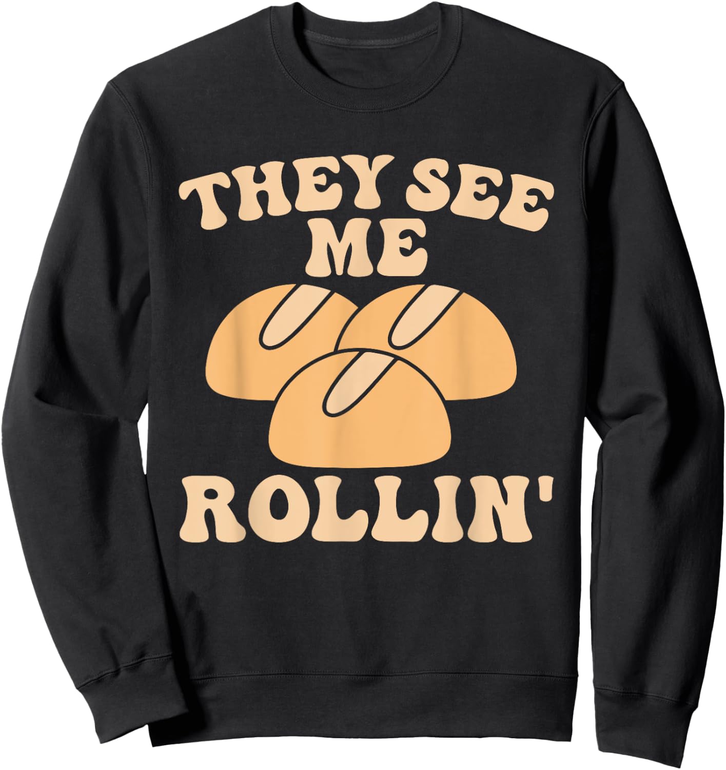 Thanksgiving Family Matching Outfit They See Me Rollin Sweatshirt - Sweatshirt | Black