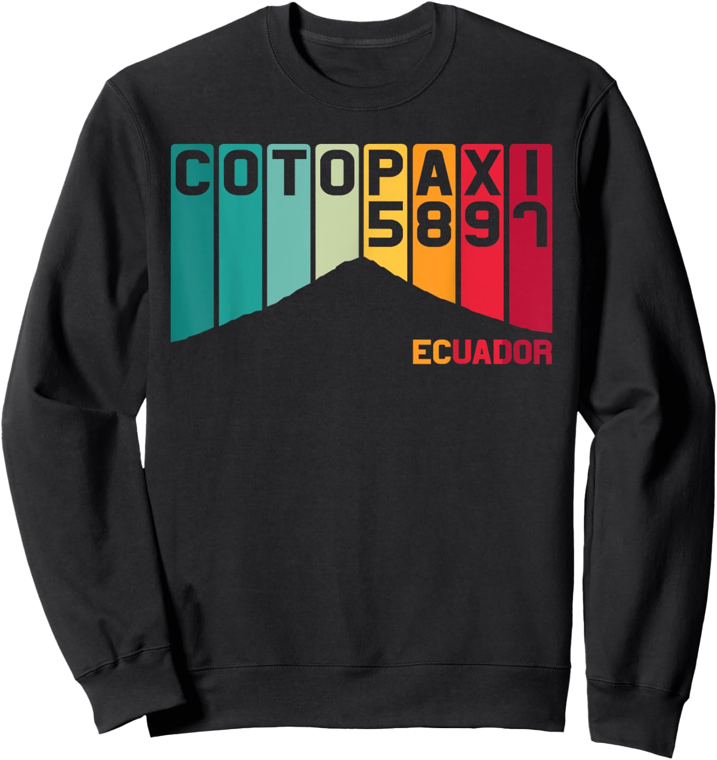 Mount Cotopaxi Ecuador South America Volcano Souvenir Retro Sweatshirt - Sweatshirt | Black