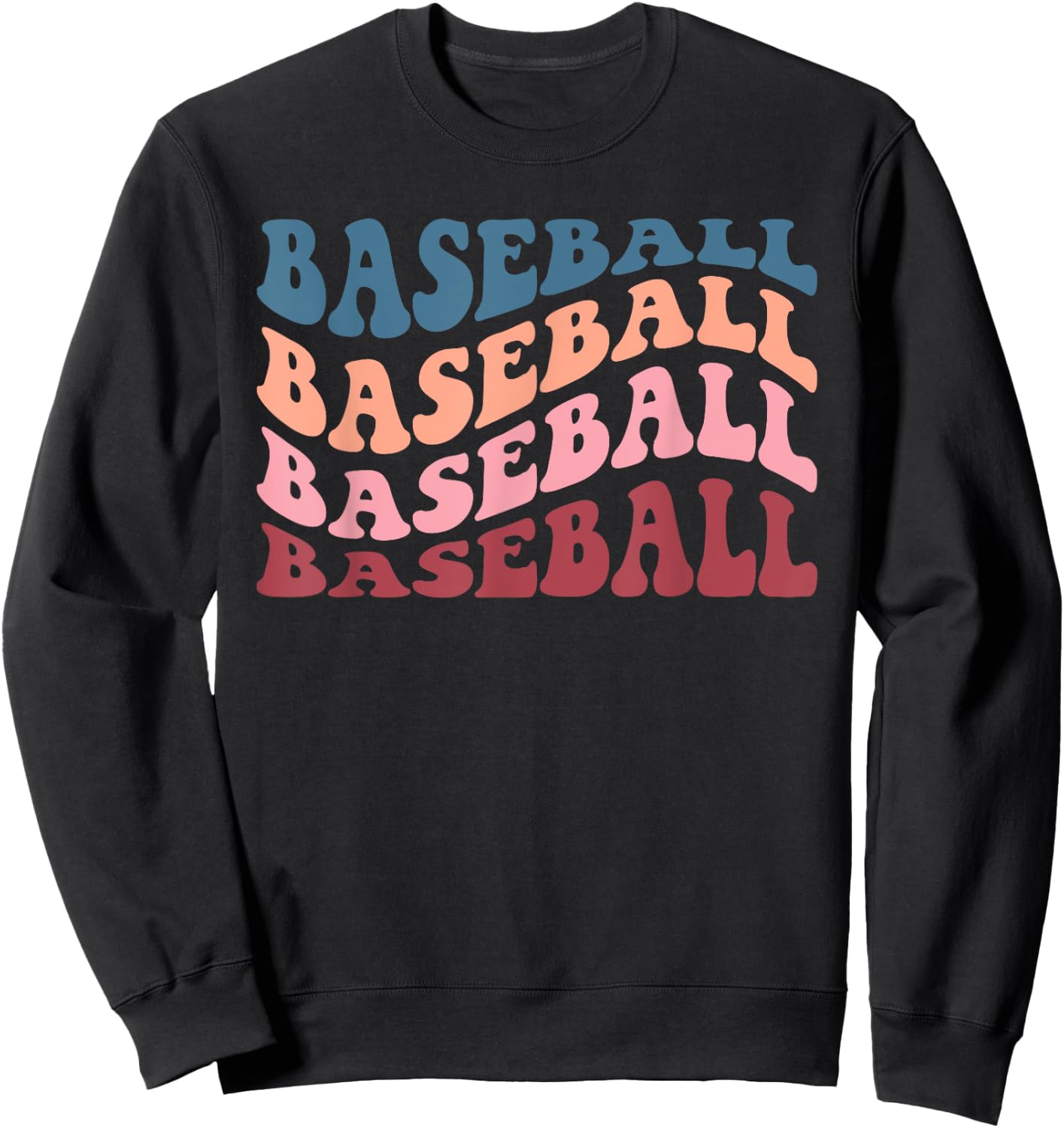 Retro Groovy Baseball Sweatshirt - Sweatshirt | Black