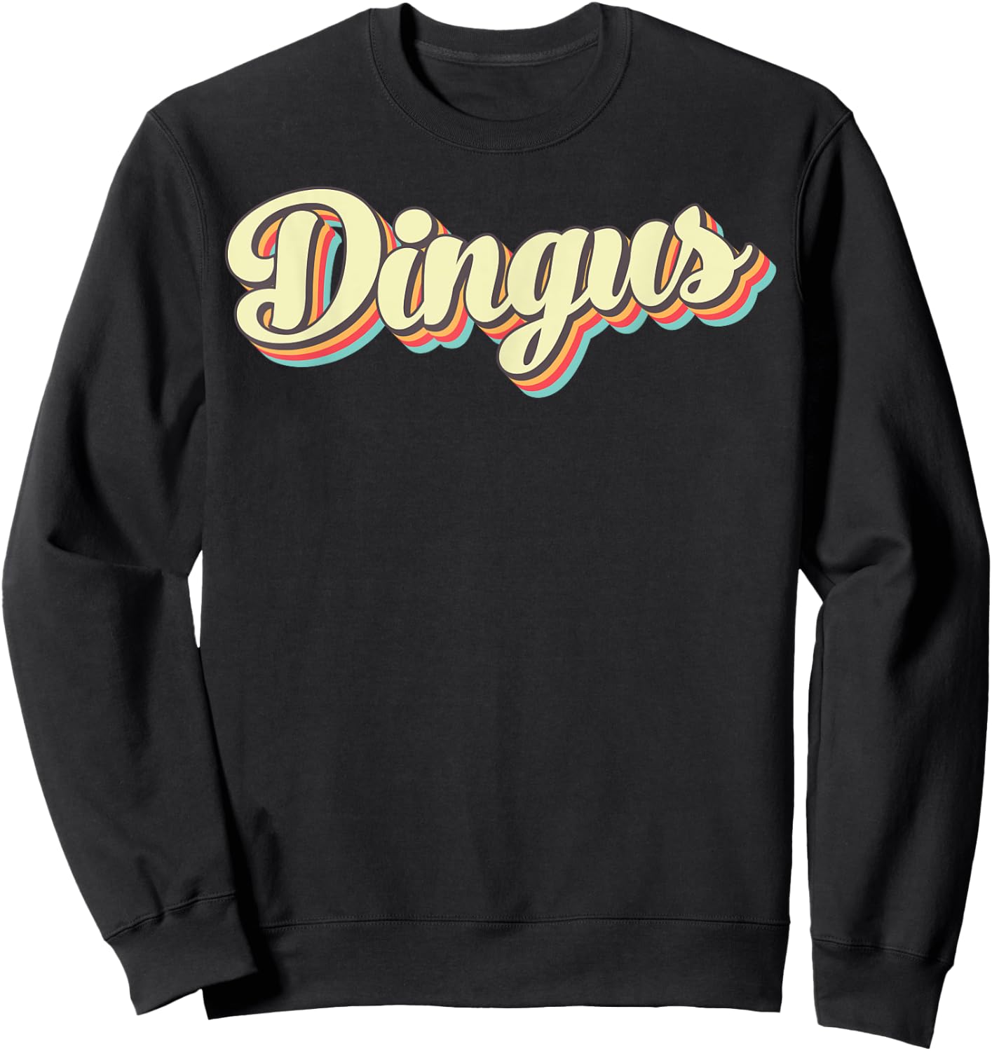 Dingus Retro Art Baseball Font Vintage Sweatshirt - Sweatshirt | Black