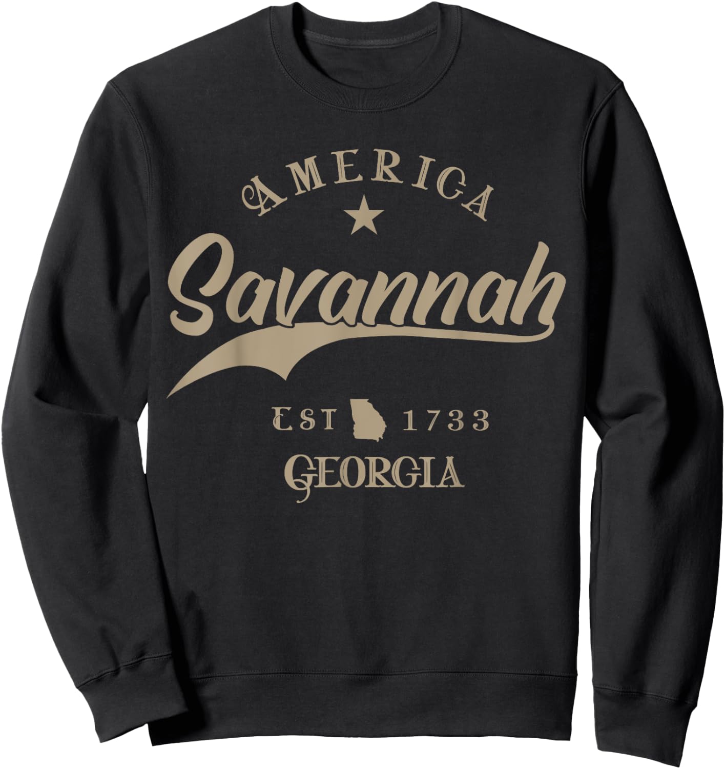 Savannah GA | Georgia Sweatshirt - Sweatshirt | Black