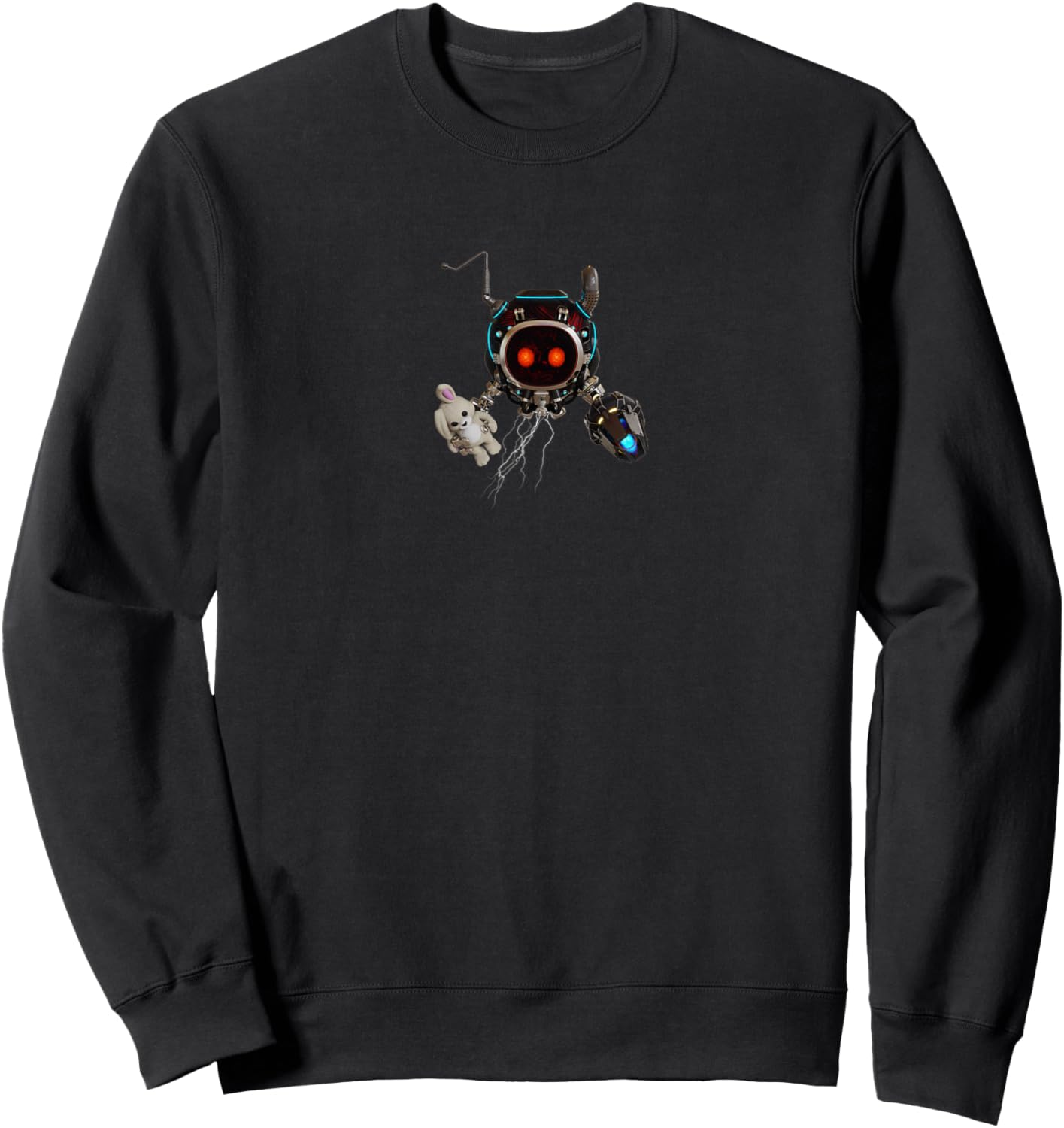 Cute Evil Rabbit Blaster Robot Sweatshirt - Sweatshirt | Black