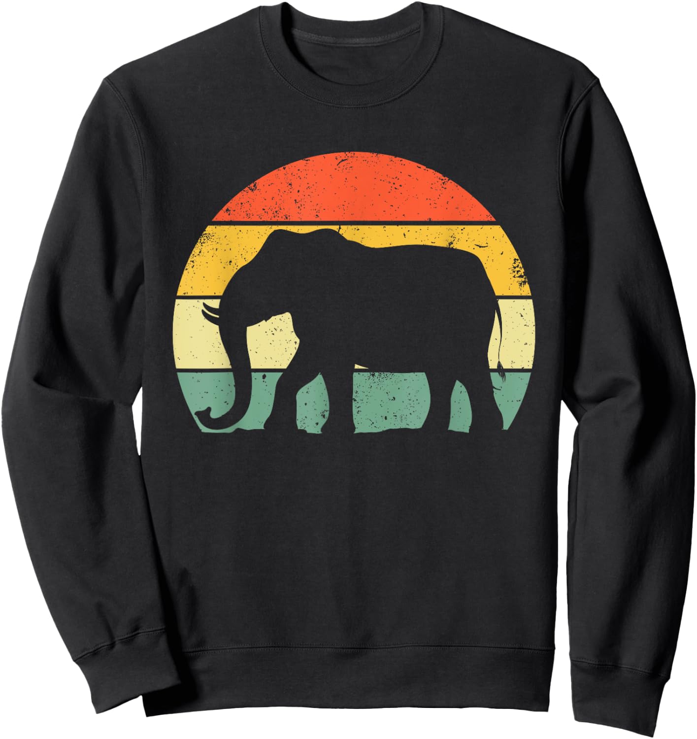 Cool Elephant Art Women Kids Vintage Elephant Lovers Sweatshirt - Sweatshirt | Black