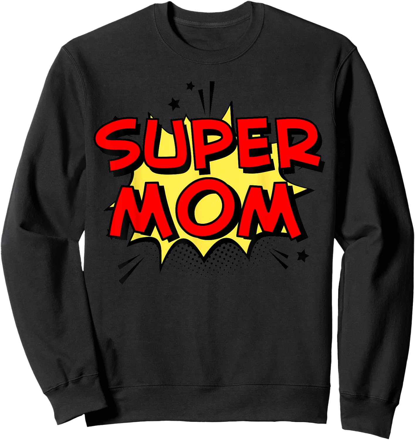 Cartoon Super mom Superhero Mom funny Super Mom Sweatshirt - Sweatshirt | Black