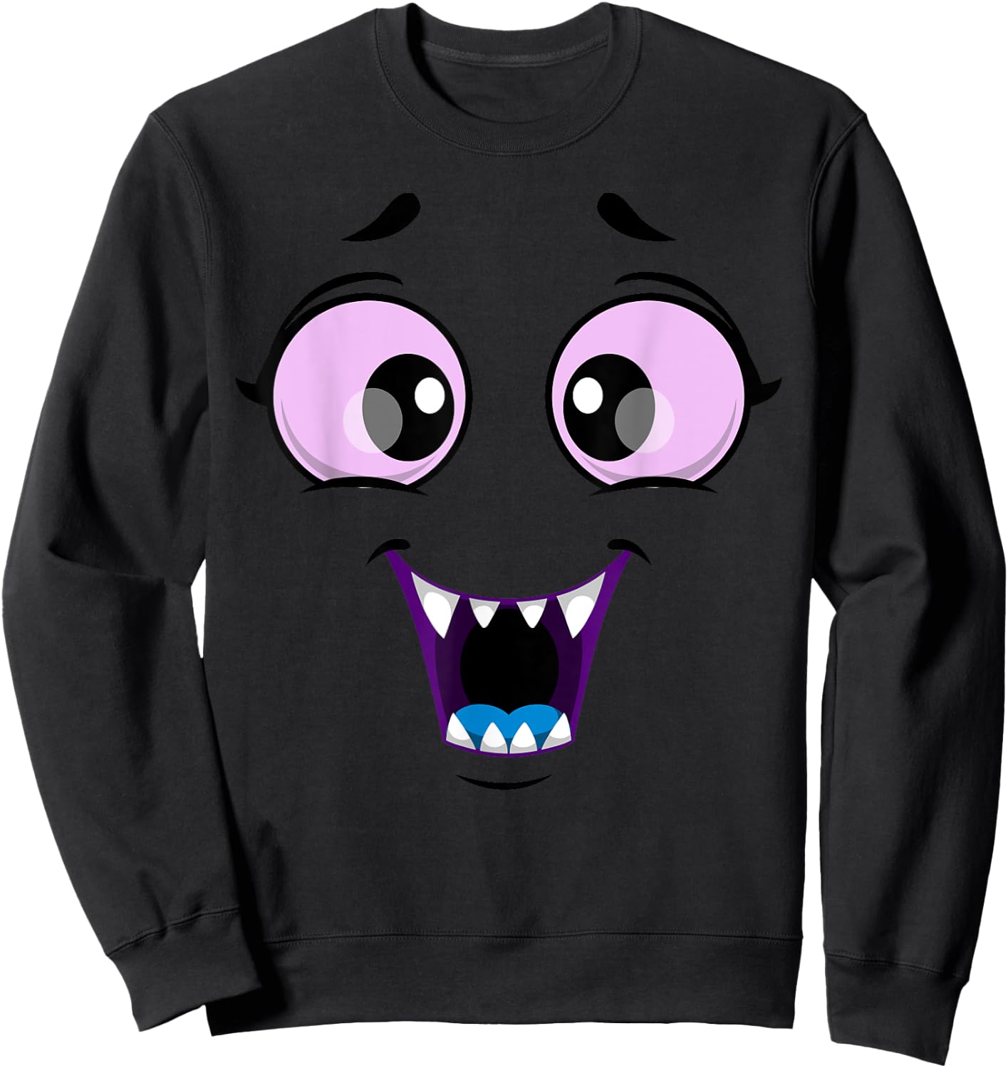 Cute Monster Face Halloween Funny Halloween Kids Adults Sweatshirt - Sweatshirt | Black