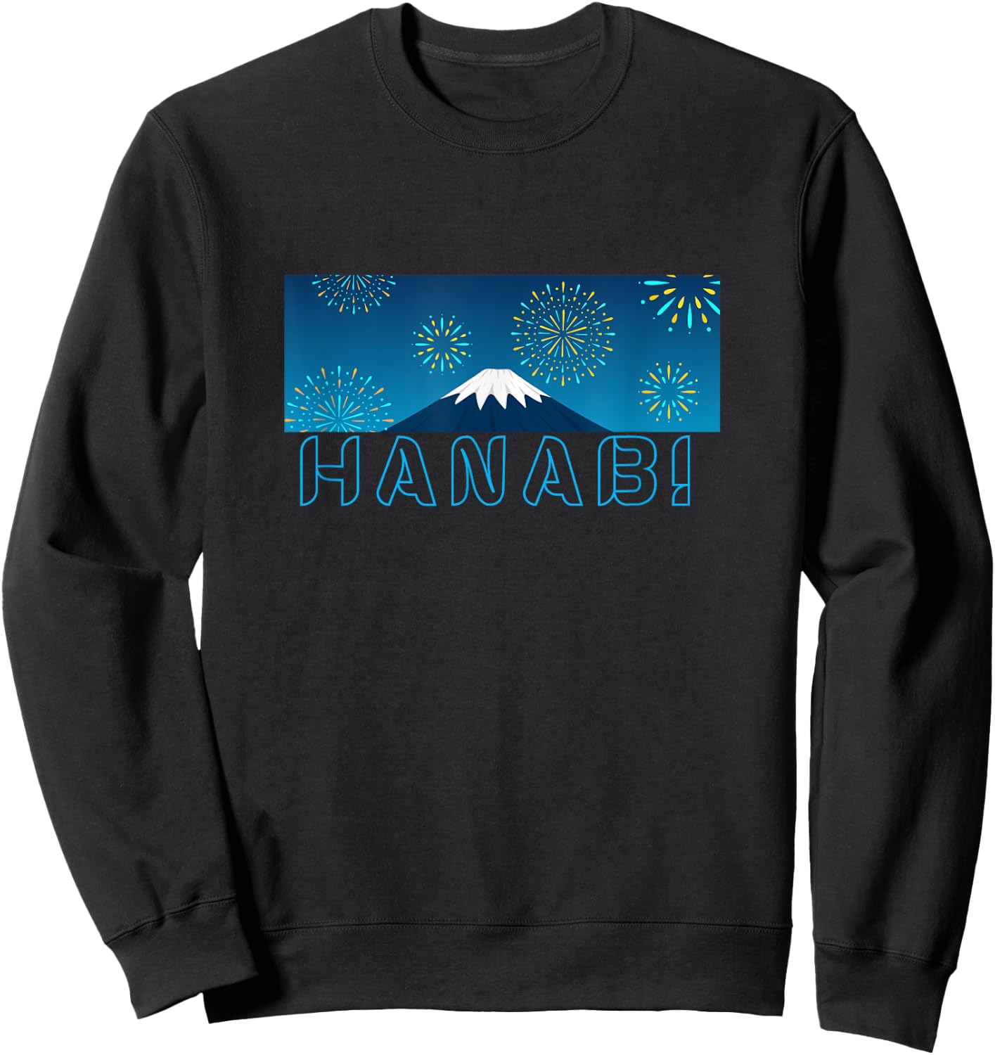 Fireworks night at Mt. Fuji | Hanabi Sweatshirt - Sweatshirt | Black