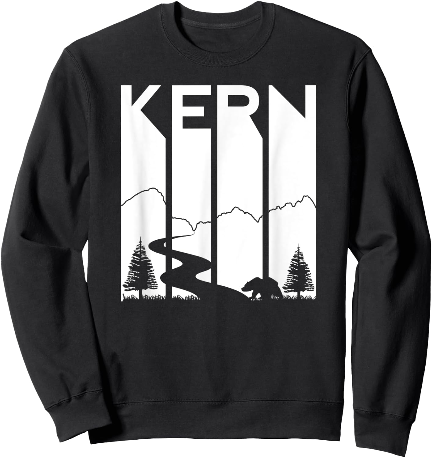 Kern River California Sequoia Forest Kernville Retro Camping Sweatshirt - Sweatshirt | Black