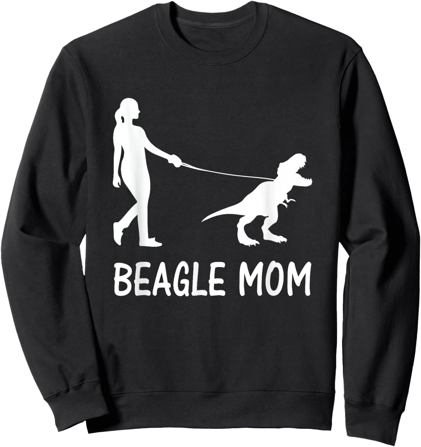 Beagle Mom Dog Beagle Mama Dinosaur Women Mothers Day Sweatshirt - Sweatshirt | Black