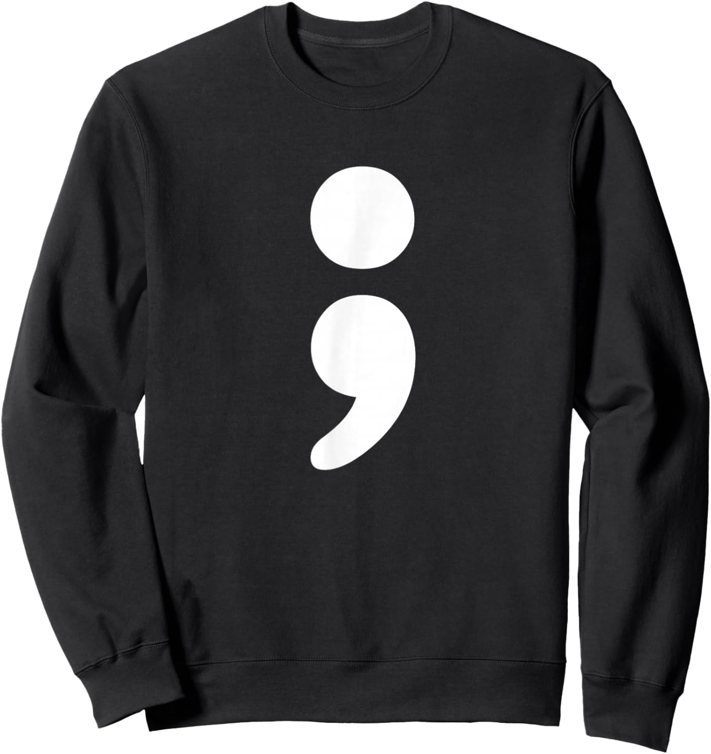 Semicolon Mental Health Matters Awareness Month Sweatshirt - Sweatshirt | Black
