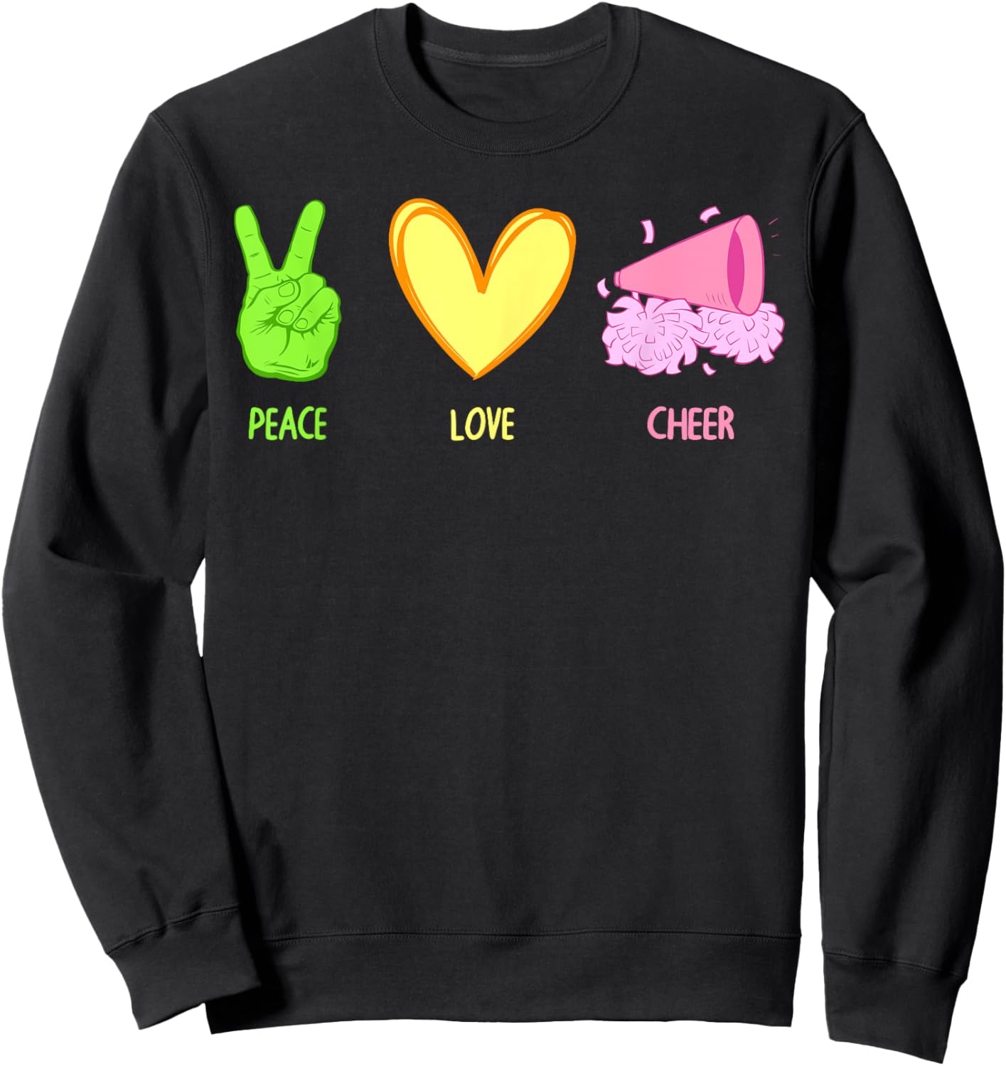 Cute Cheerleader Design Girls Cheerleading Cheer Sweatshirt - Sweatshirt | Black