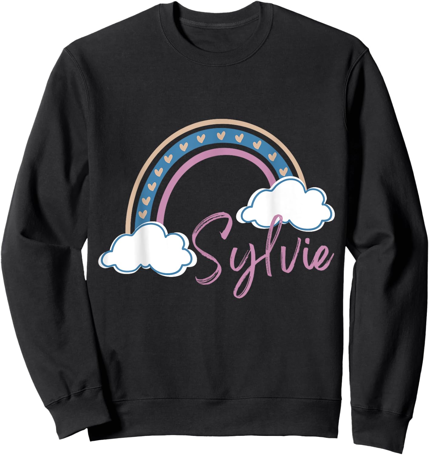 Sylvie Name tag Girl Boho Rainbow Pink Sylvie Rainbow Sweatshirt - Sweatshirt | Black