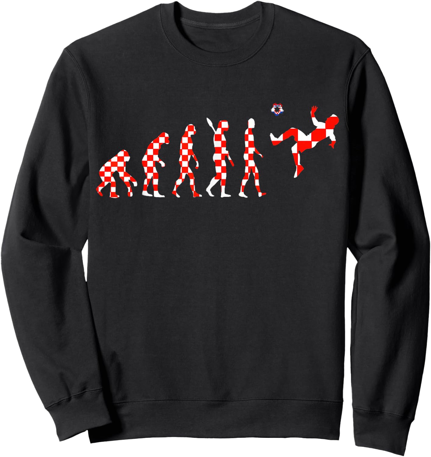 Croatia Hrvatska Soccer Team Evolution Croatian Soccer Sweatshirt - Sweatshirt | Black